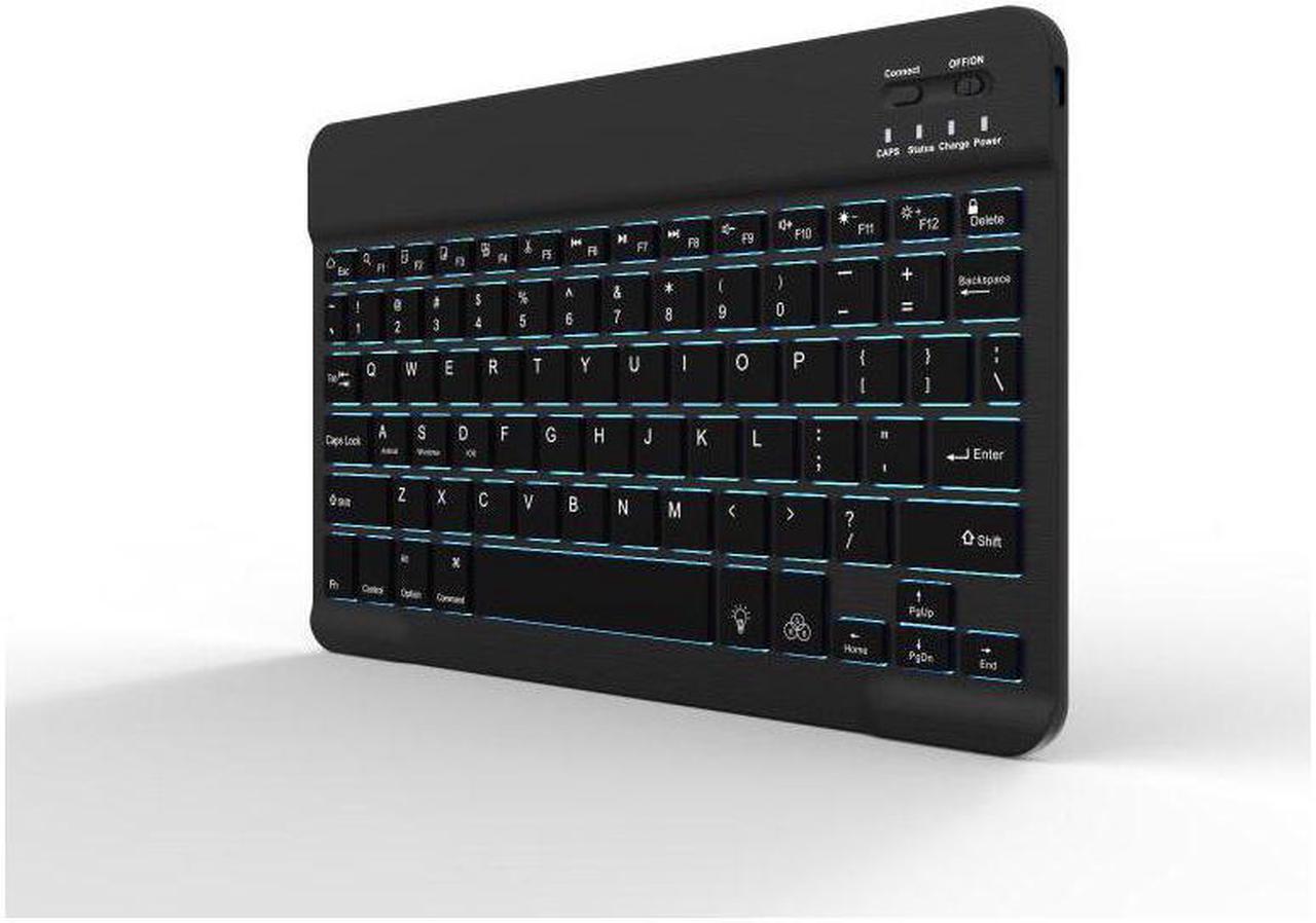 Main image of WERLEO Universal Slim Portable Wireless Bluetooth 3.0 7 Colors Backlit Keyboard with Built in Rechargeable Battery Black