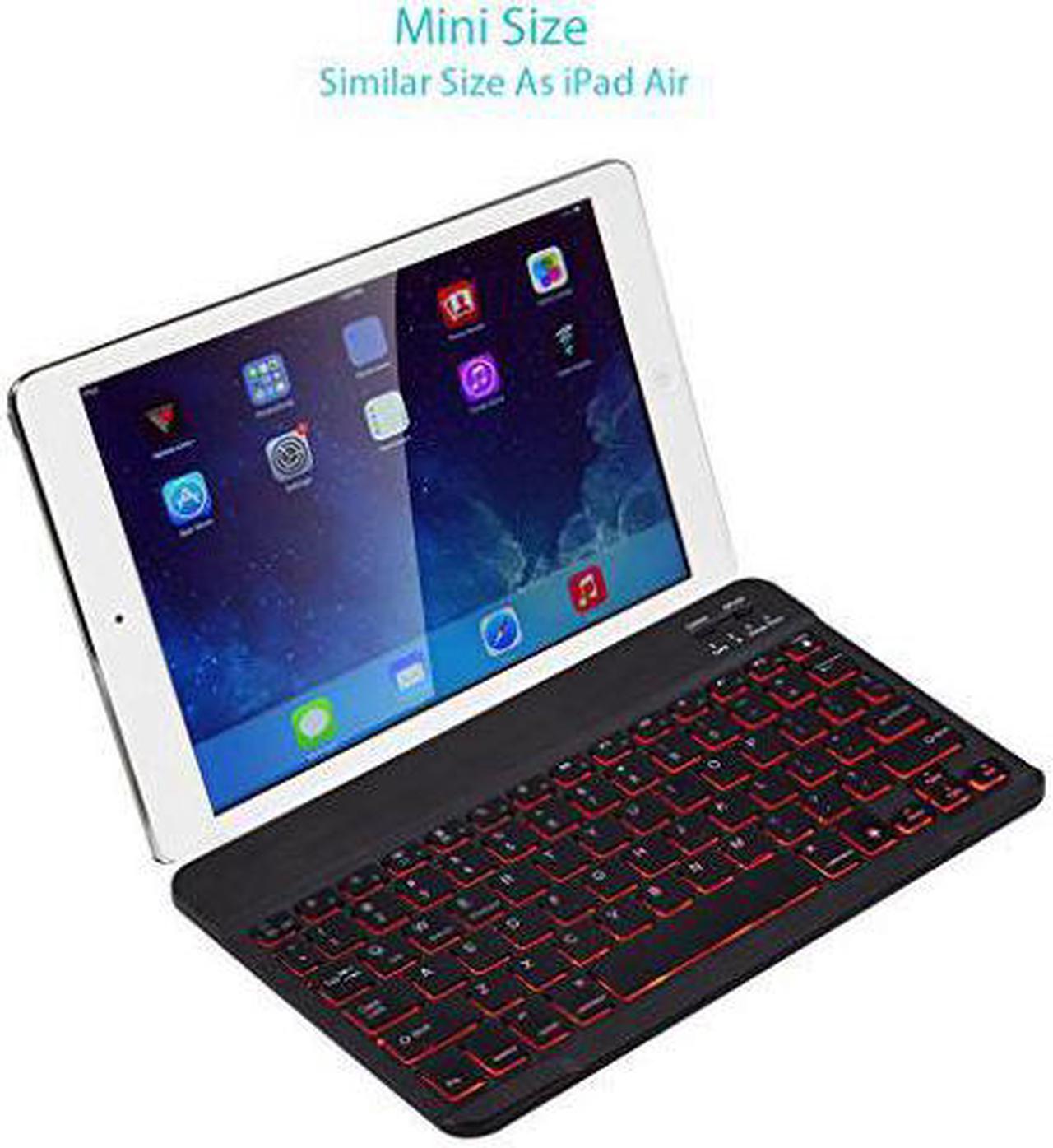 Alt view image 2 of 7 - WERLEO Universal Slim Portable Wireless Bluetooth 3.0 7 Colors Backlit Keyboard with Built in Rechargeable Battery Black