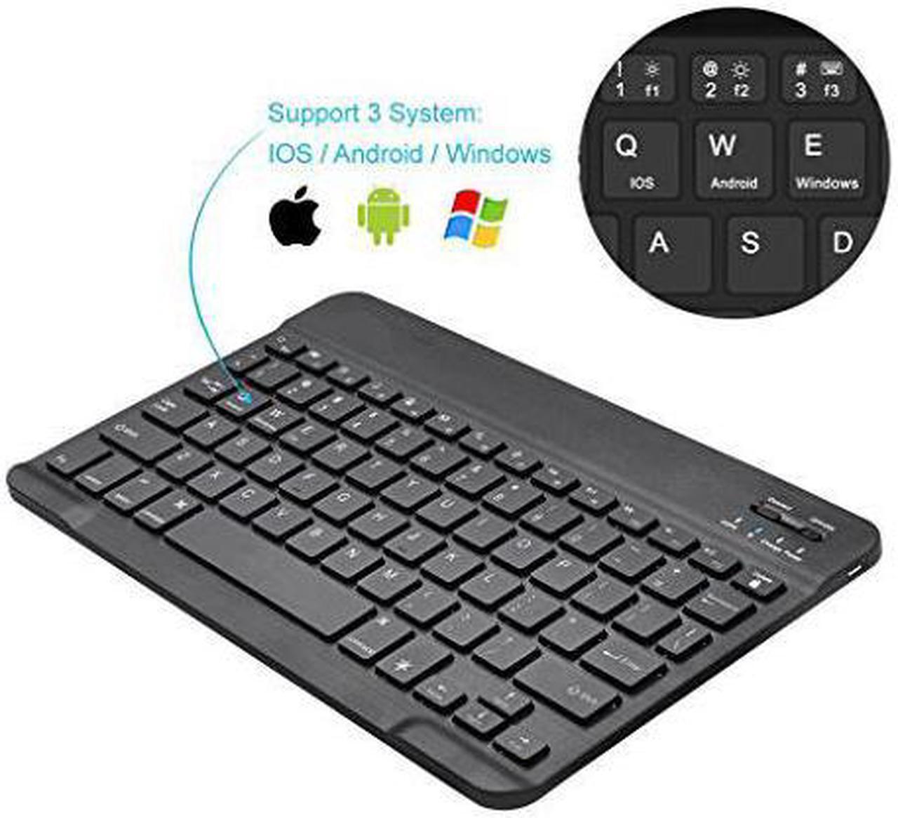Alt view image 3 of 7 - WERLEO Universal Slim Portable Wireless Bluetooth 3.0 7 Colors Backlit Keyboard with Built in Rechargeable Battery Black