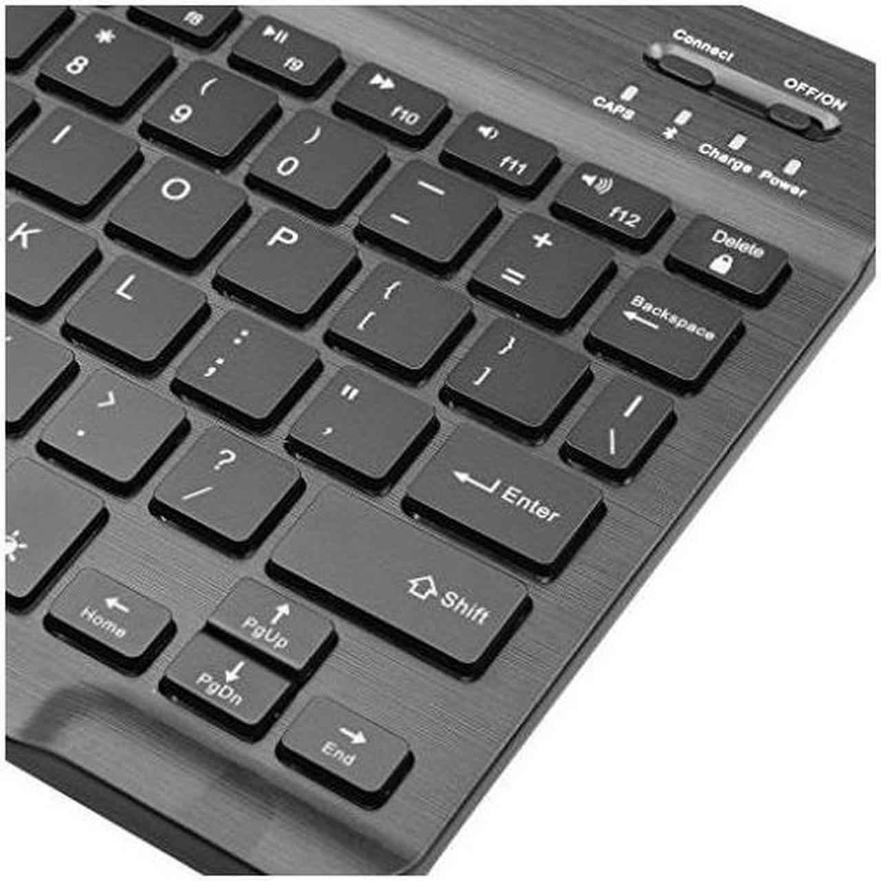 Alt view image 4 of 7 - WERLEO Universal Slim Portable Wireless Bluetooth 3.0 7 Colors Backlit Keyboard with Built in Rechargeable Battery Black