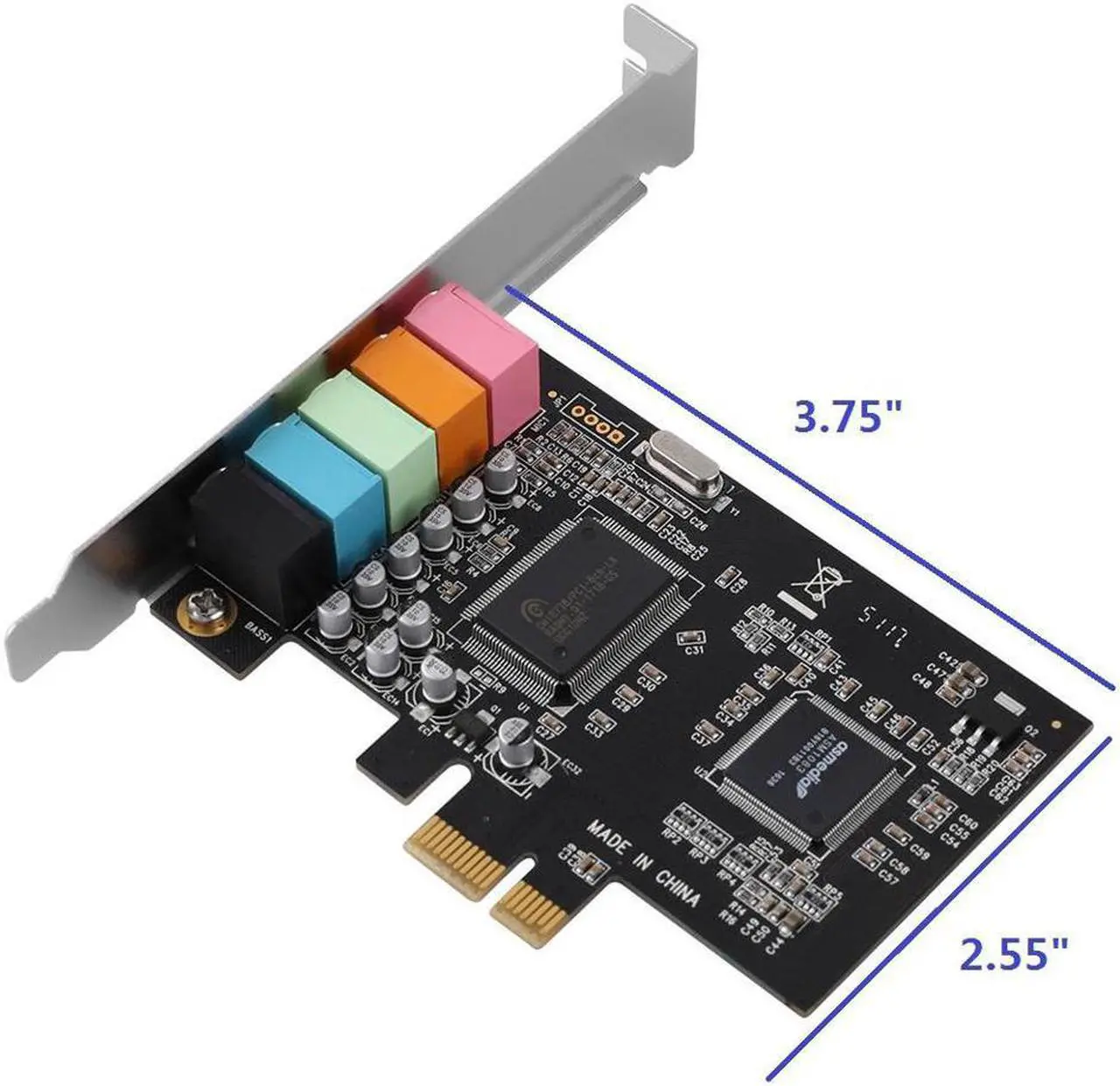 Alt view image 4 of 5 - PCIe Sound Card 5.1 Internal Sound Card for PC Windows 10 with Low Profile Bracket 3D Stereo PCI-e Audio Card CMI8738 Chip 32 / 64 Bit Sound Card PCI Express Adapter
