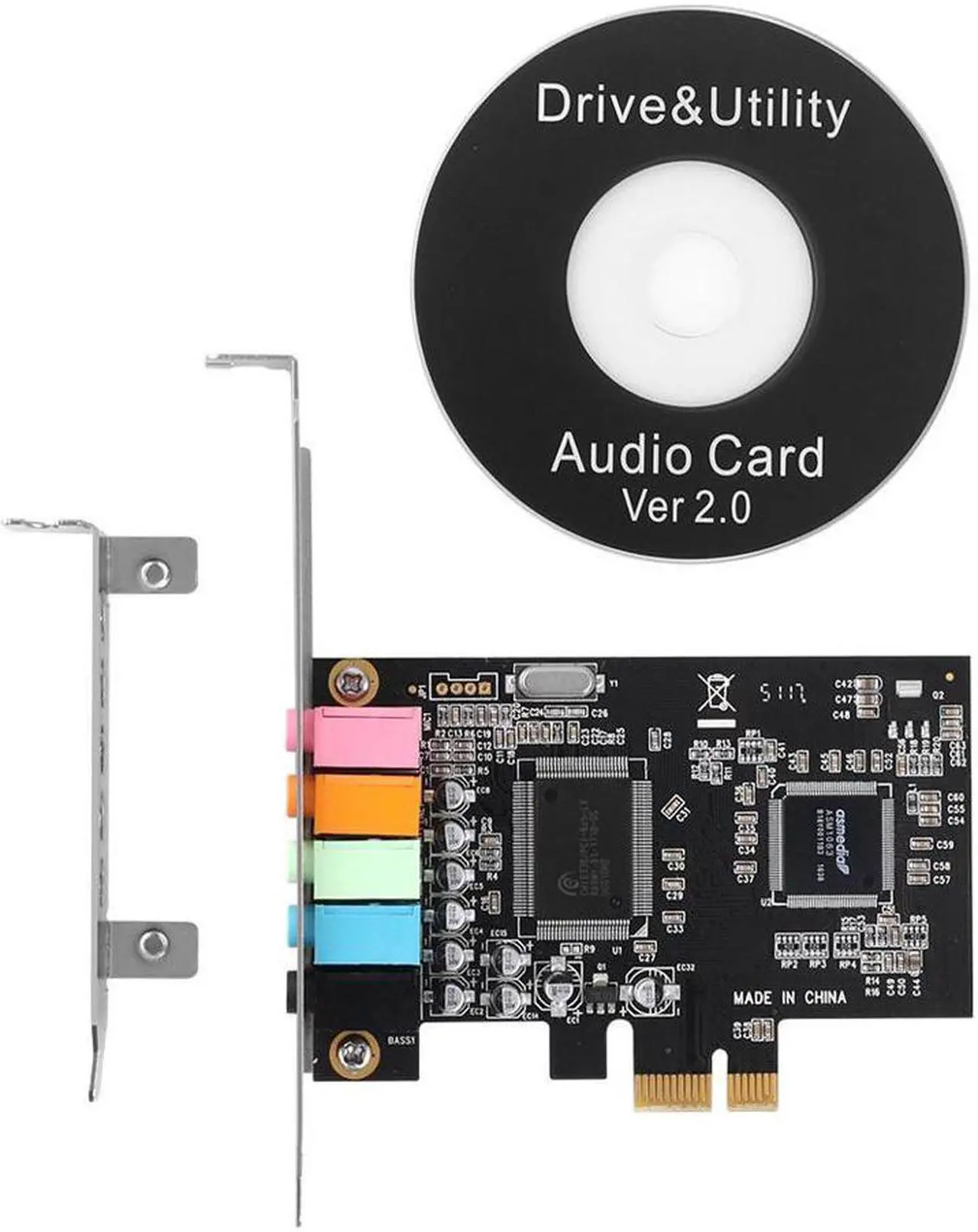 Alt view image 5 of 5 - PCIe Sound Card 5.1 Internal Sound Card for PC Windows 10 with Low Profile Bracket 3D Stereo PCI-e Audio Card CMI8738 Chip 32 / 64 Bit Sound Card PCI Express Adapter