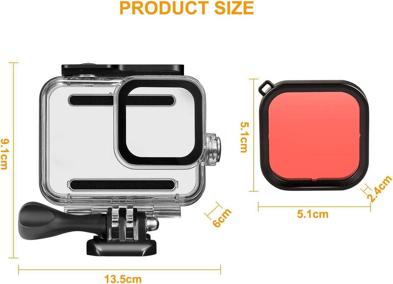 Alt view image 6 of 7 - Waterproof Housing Case Filter Kit for GoPro Hero 8 Black, Waterproof Case Diving Protective Housing + 3 Pack Dive Filter + 10 PCS Anti Fog Inserts Accessories for GoPro Action Camera