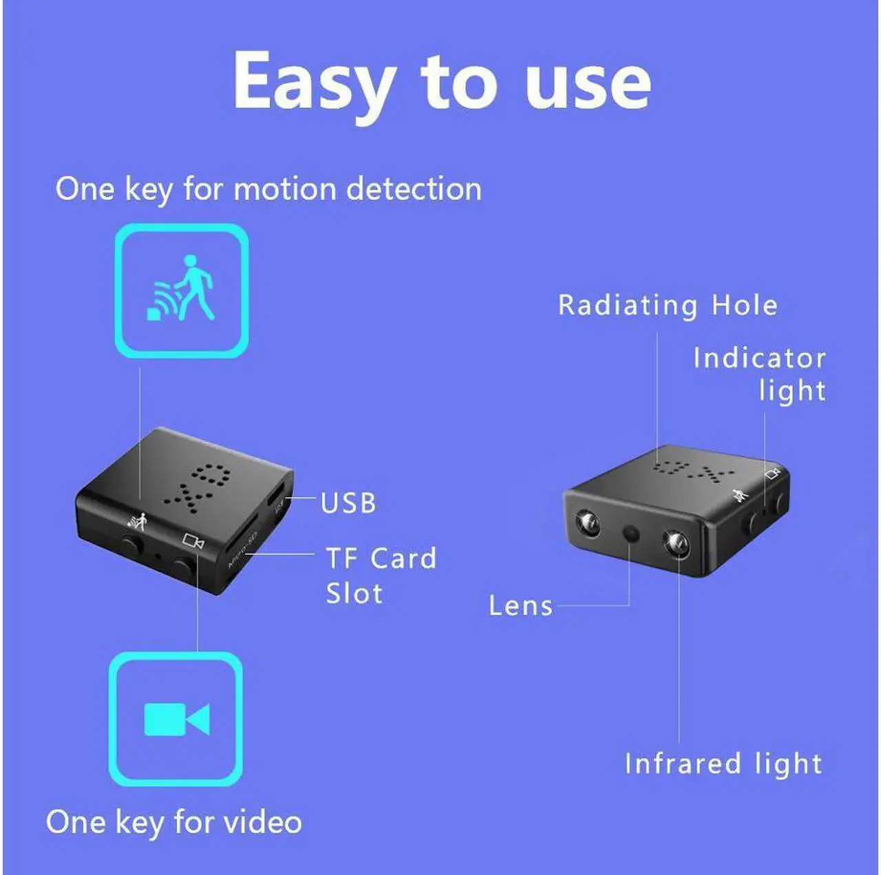 Alt view image 2 of 7 - Smallest Hidden Spy Camera Werleo 1080P Mini Secret HD Conceal Nanny Video Recorder with Night Vision and Motion Detection Tiny Compact Covert Security Camera for Home Office Car Dash Inside Spying