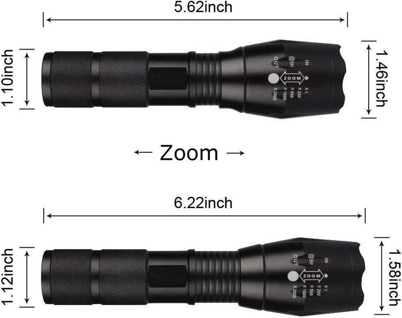 Alt view image 3 of 7 - 1000 Lumen Single Mode Led Flashlight, Super Bright Zoomable Tactical Flashlights, Perfect Handheld Light for Camping, Hiking