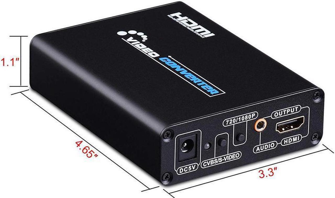 Alt view image 3 of 7 - 3RCA AV CVBS Composite & S-Video R/L Audio to HDMI Converter Adapter Support 720P/1080P for PS2 PS3 NES SNES Nintendo 64 HDTV