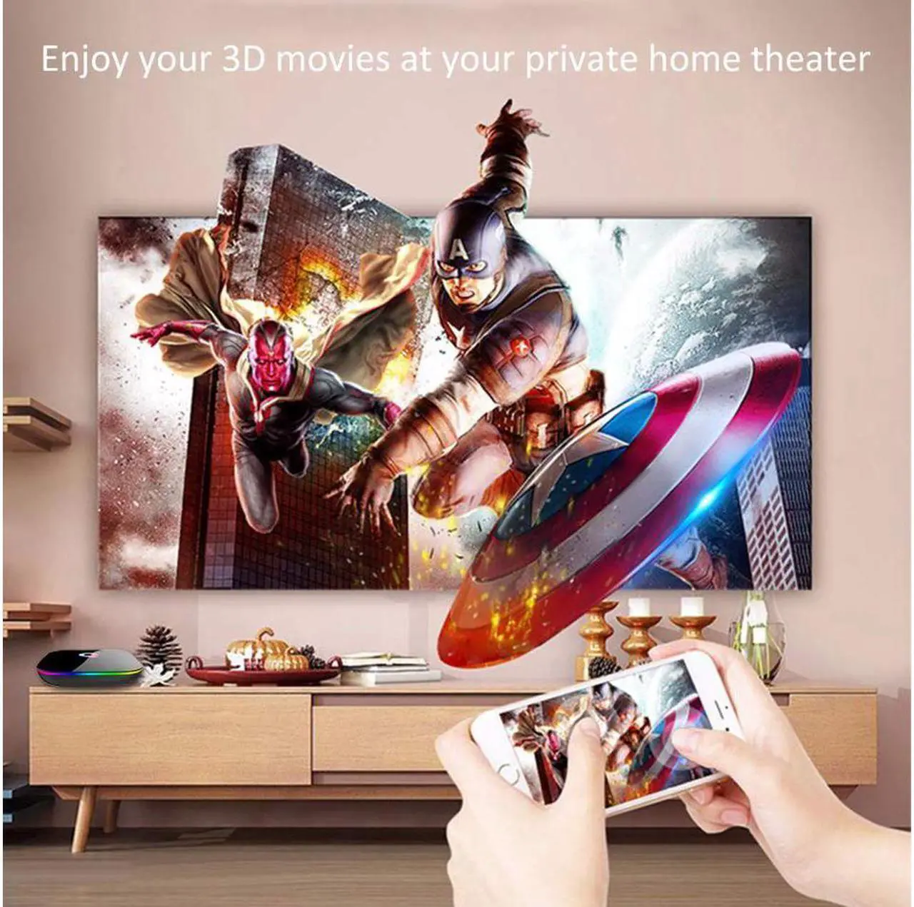Alt view image 5 of 7 - Android 9.0 Smart TV Box, 4GB RAM 32GB ROM Q Plus H6 Quad-core cortex-A53 Frequency 2G Mali-T720MP2 WiFi 2.4GHz Support 6K H.265 HDMI 2.0 Output Ethernet RJ-45 with USB 3.0