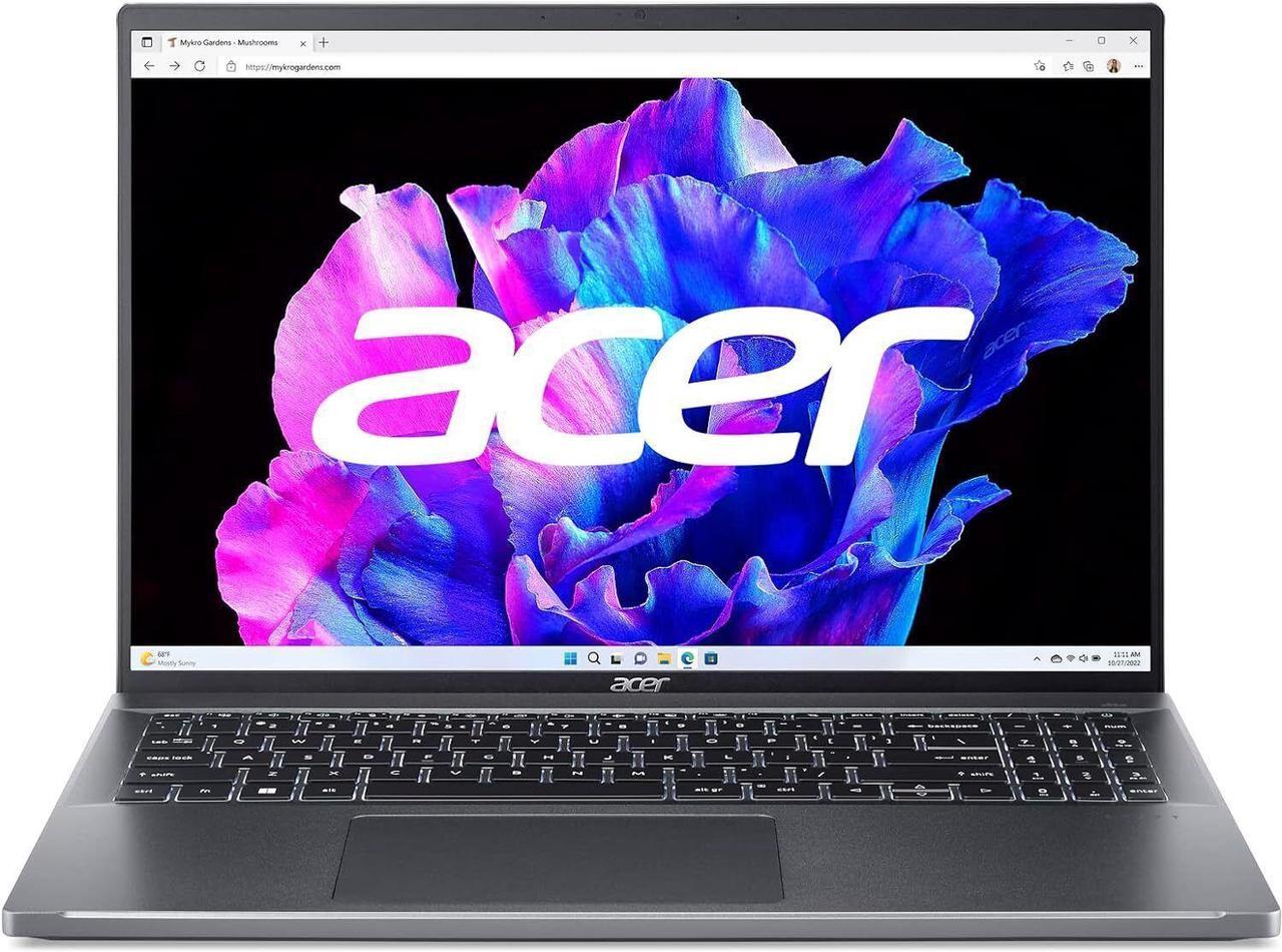 Acer Swift GO Thin & Light 16" Laptop - WUXGA 1920x1200 display Intel Core i7-1355U Deca-Core (10 cores) 16G DDR5 RAM 1TB SSD Finger Print Reader W11 Home, 1 Year Manufacturer Warranty (SFG16-71)