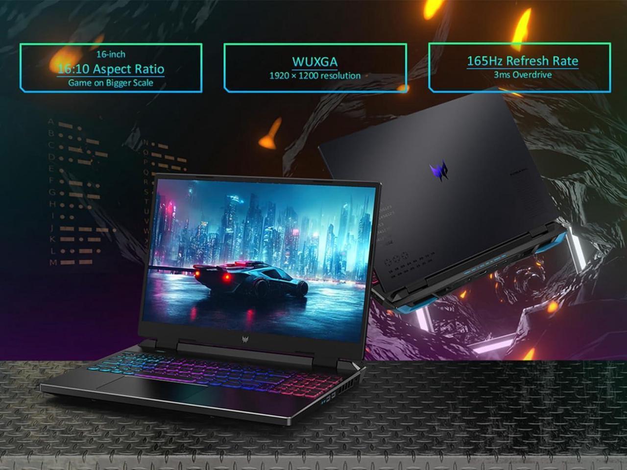 Acer Predator Helios Neo 16" Gaming Laptop WUXGA IPS SlimBezel@165Hz Display Nvidia GeForce RTX 4060 Intel Core i7-13700HX 16G DDR5 RAM 1TB SSD Black W11Home - 1 Year Acer Warranty