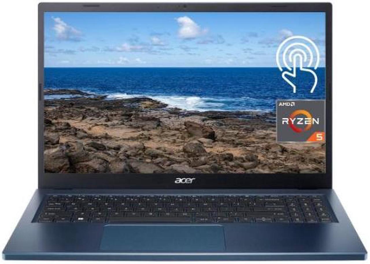 Acer 15.6 FHD Aspire 3 Touch Screen Everyday Laptop - AMD Ryzen 5 7520U 16GB DDR5, 512GB PCIe NVMe SSD AMD Radeon Graphics Windows 11 Home - 1 Year Acer Manufacturer Warranty