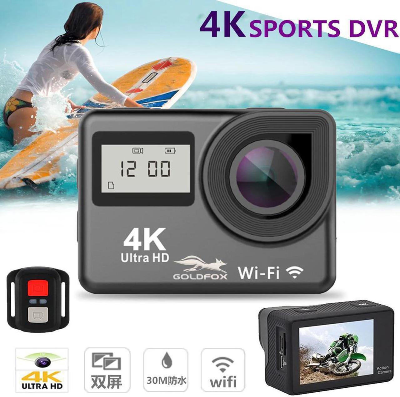 HD 4K Touch Screen Action Camera Wifi 1080P Dual Screen 170D Go Waterproof Pro cam 4K Sport Camera Mini DVR Remote Control