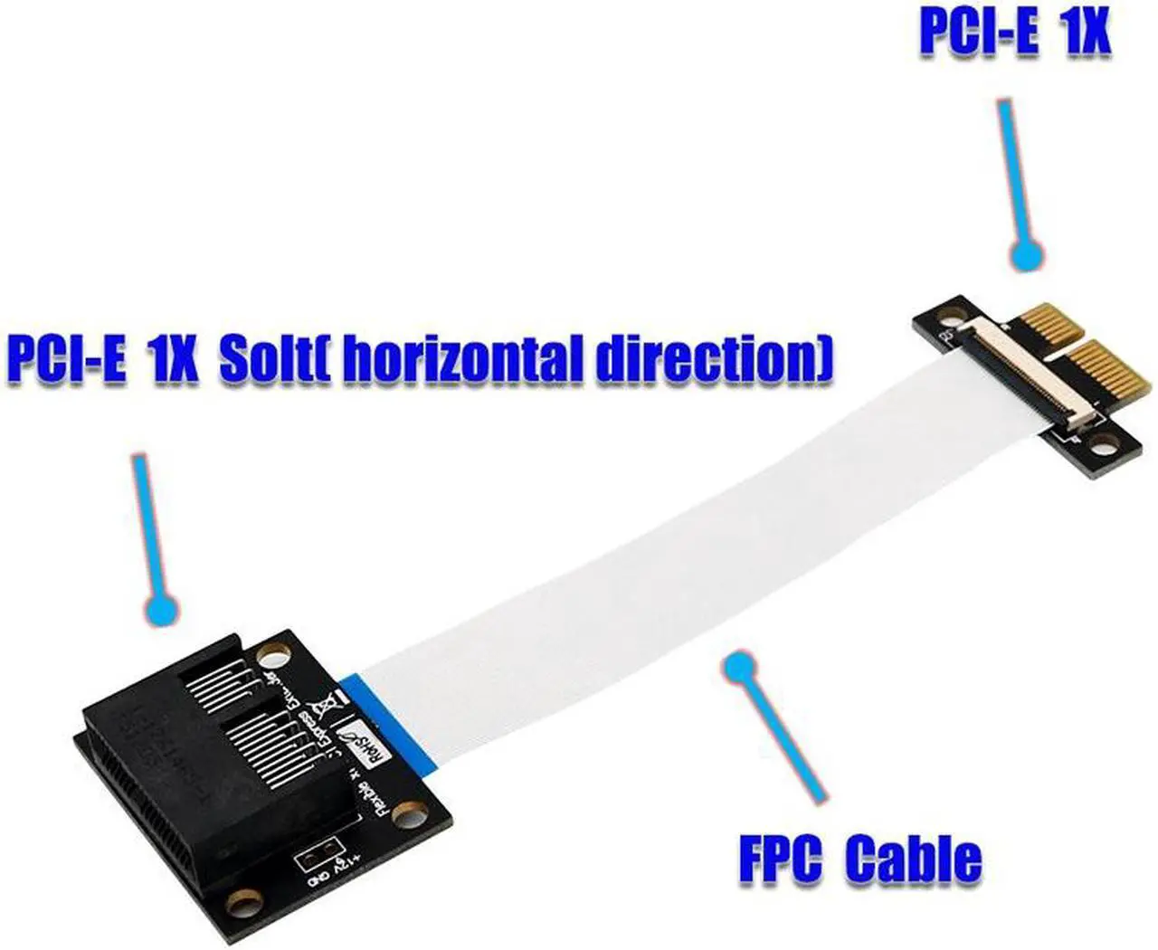 Alt view image 5 of 6 - PCI Express PCI-E 1X to 1X Extension Ribbon Cable Gold-plated Connector Adapter PCIE Extender for Motherboard Riser Card Mining