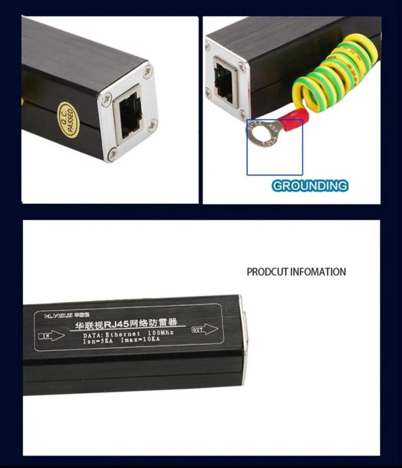 Alt view image 6 of 6 - LAN & IP Camera Network RJ45 Surge Protector,Protection device, Lightning Arrester,SPD for 100M Ethernet Network