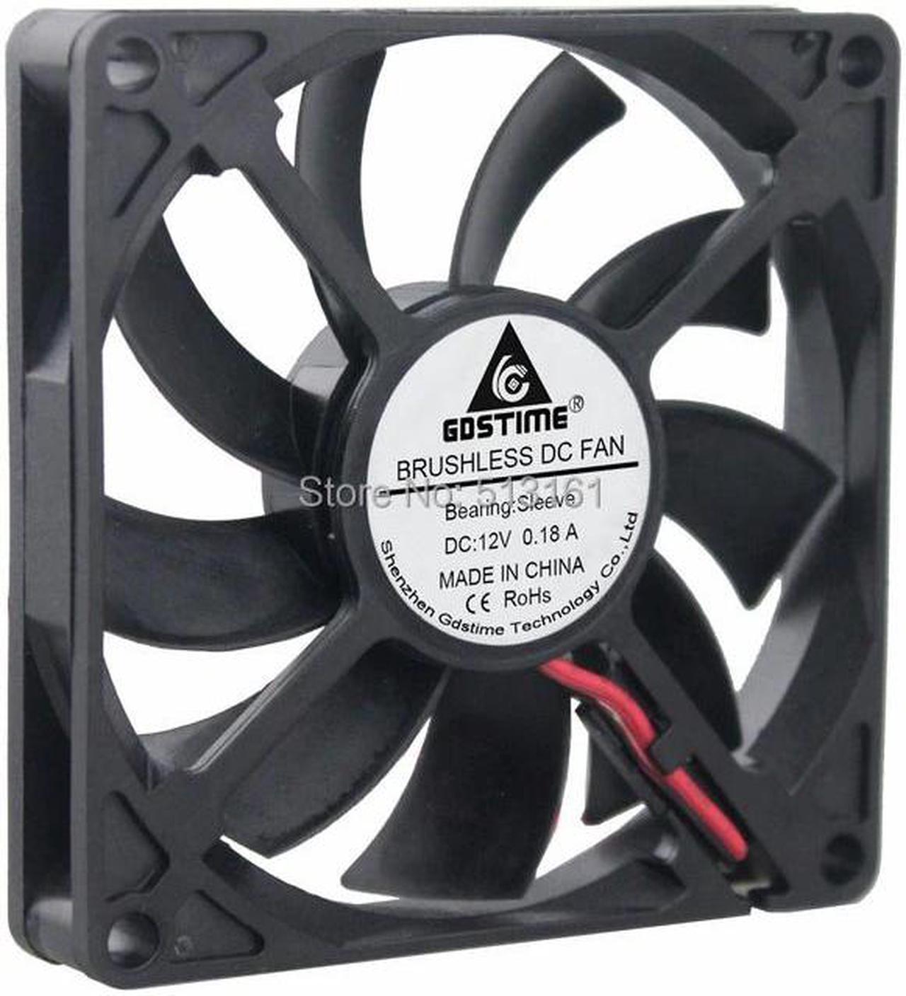 10PCS  DC 12V 2Pin 8CM 80*80*15mm Ultra Quiet 80mm Computer Cooling Cooler Fan