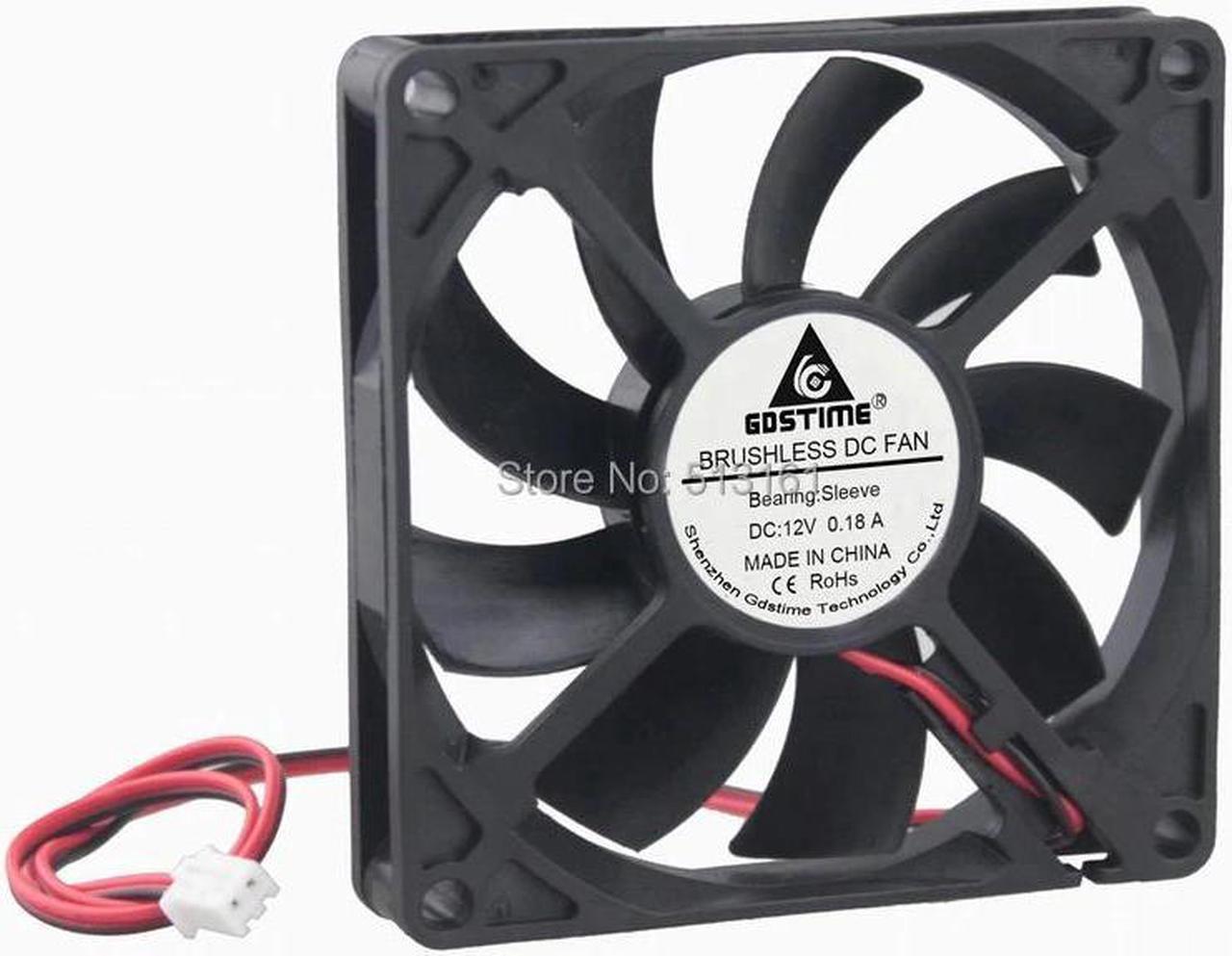 2pcs/lot  80mm 80x80x15mm 8cm DC 12V 2Pin Brushless Cooling Cooler Fan