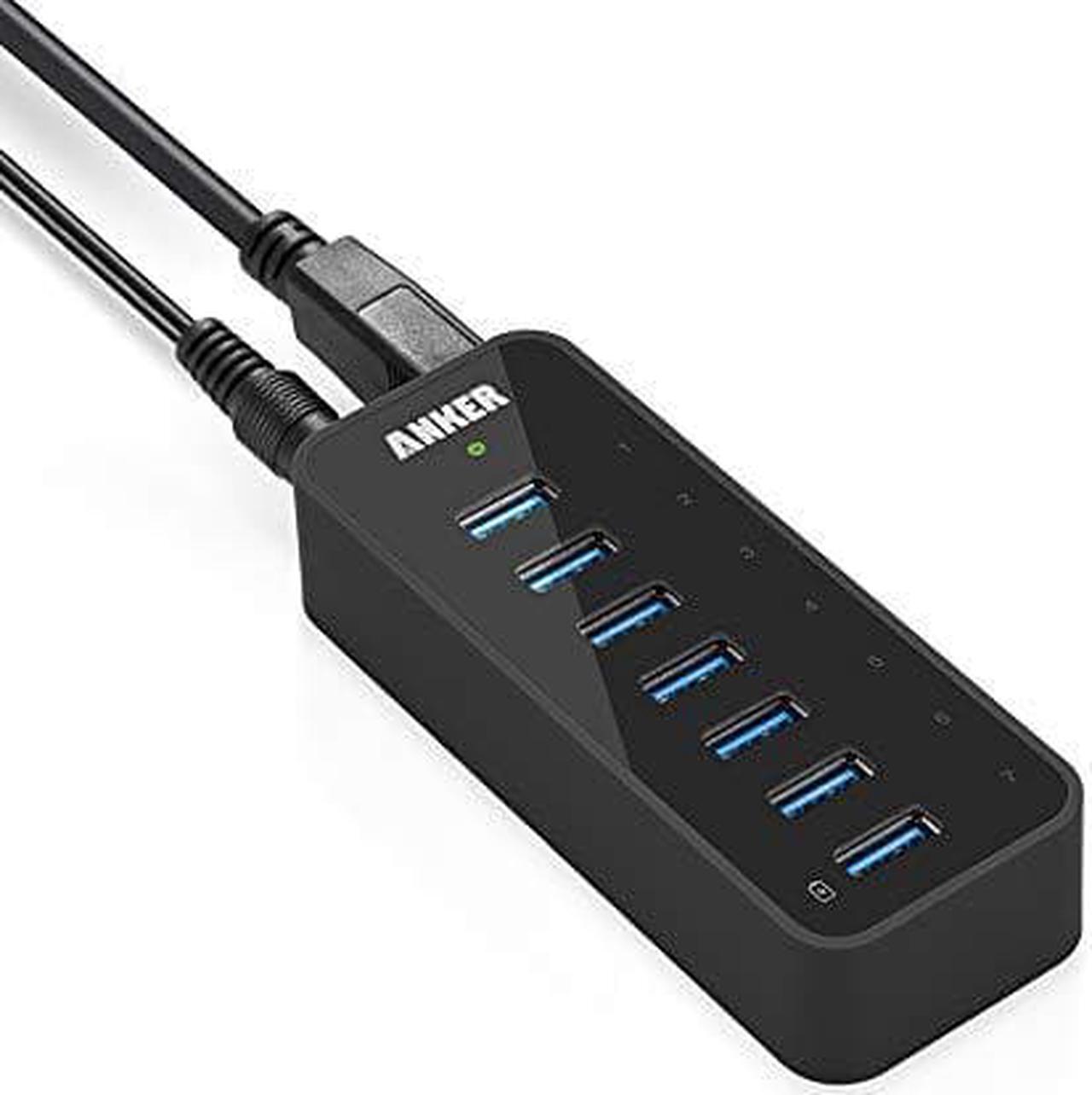 Alt view image 7 of 13 - Anker 7-Port USB 3.0 Data Hub with 36W Power Adapter and BC 1.2 Charging Port for iPhone 7/6s Plus, iPad Air 2, Galaxy S Series, Note Series, Mac, PC, USB Flash Drives and More