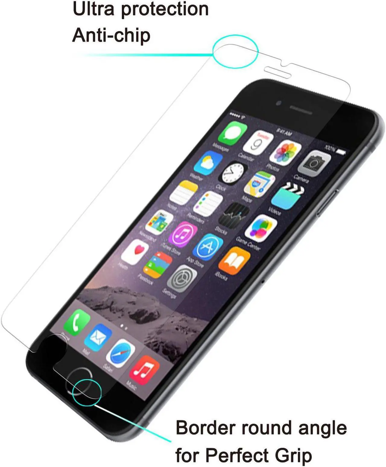 Alt view image 3 of 7 - LUVVITT iPhone 6/6s Tempered Glass Screen Protector for iPhone 6/6s Fits Both Apple iPhone 6 (2014) and New iPhone 6S (2015) - Crystal Clear