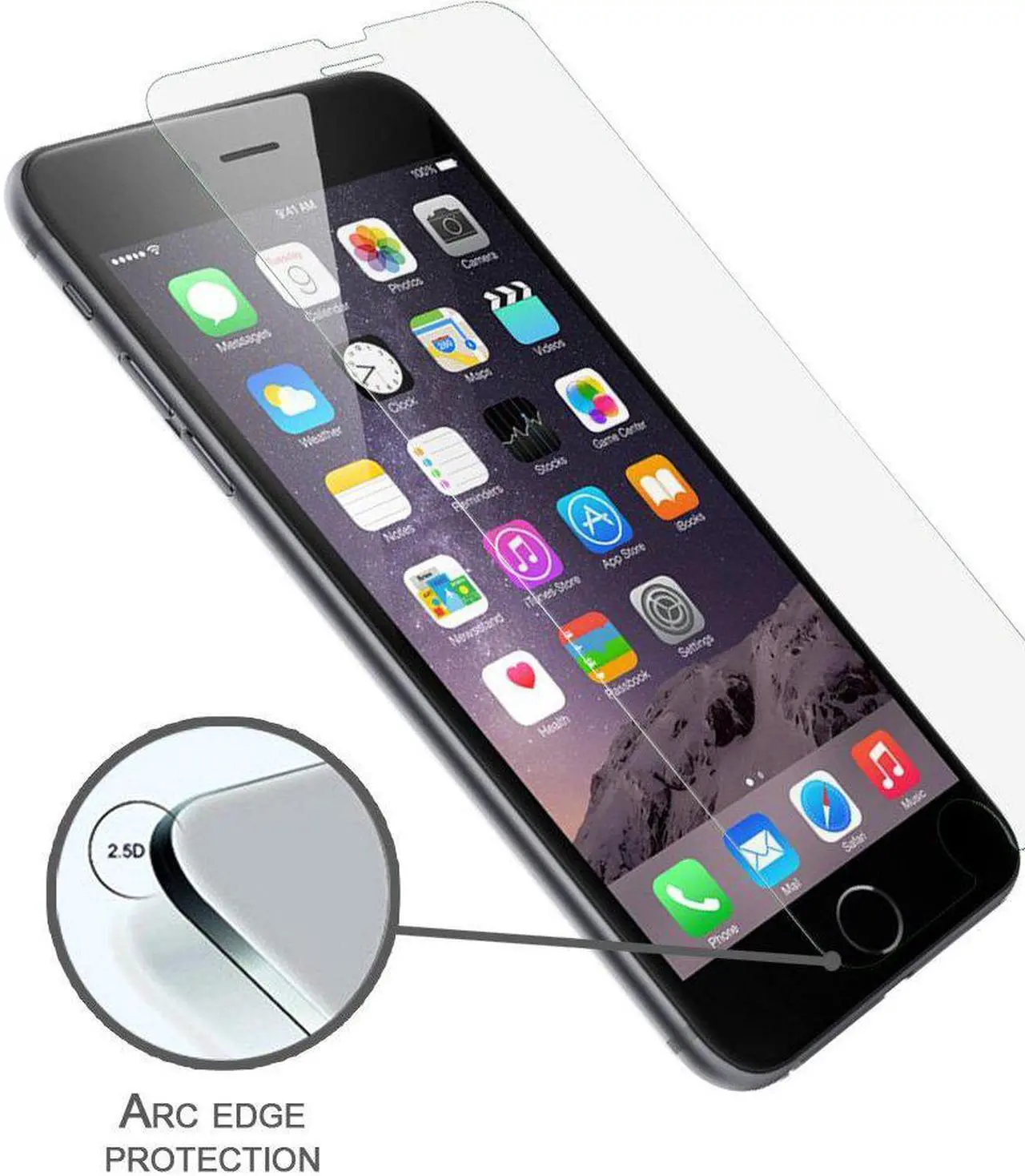 Alt view image 4 of 7 - LUVVITT iPhone 6/6s Tempered Glass Screen Protector for iPhone 6/6s Fits Both Apple iPhone 6 (2014) and New iPhone 6S (2015) - Crystal Clear