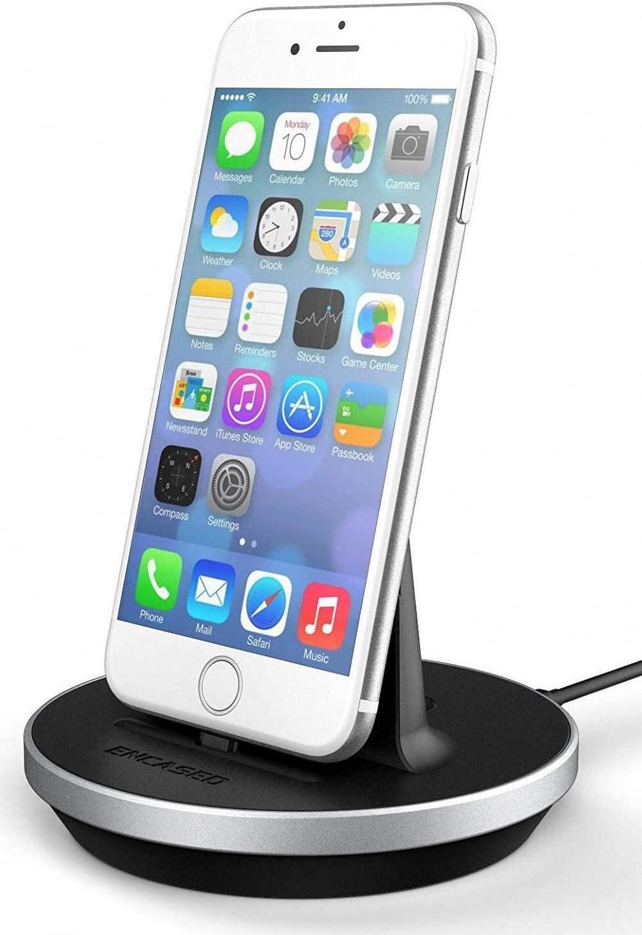 iPhone Desktop Charging Dock (Case Compatible) Height Adjustable Mount (Apple MFI Lightning Charger) Aluminum/Black (Apple iPhone 6 / 6S)