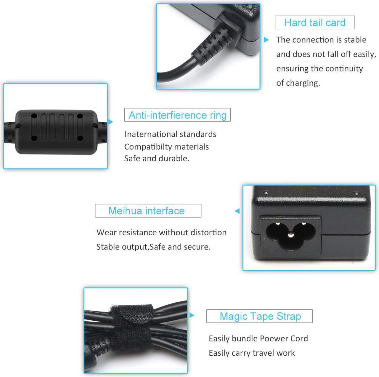 Alt view image 6 of 7 - Jeestam 65W Laptop Charger Adapter Replace for HP Pavilion DV9000 DV1000 DV6000 DV6500 DV6700 DV2000 DV4000 DV5000 DV8000 DV9500 DM3 Compaq Presario F700 C300 C500 C700 A900 Power Cord