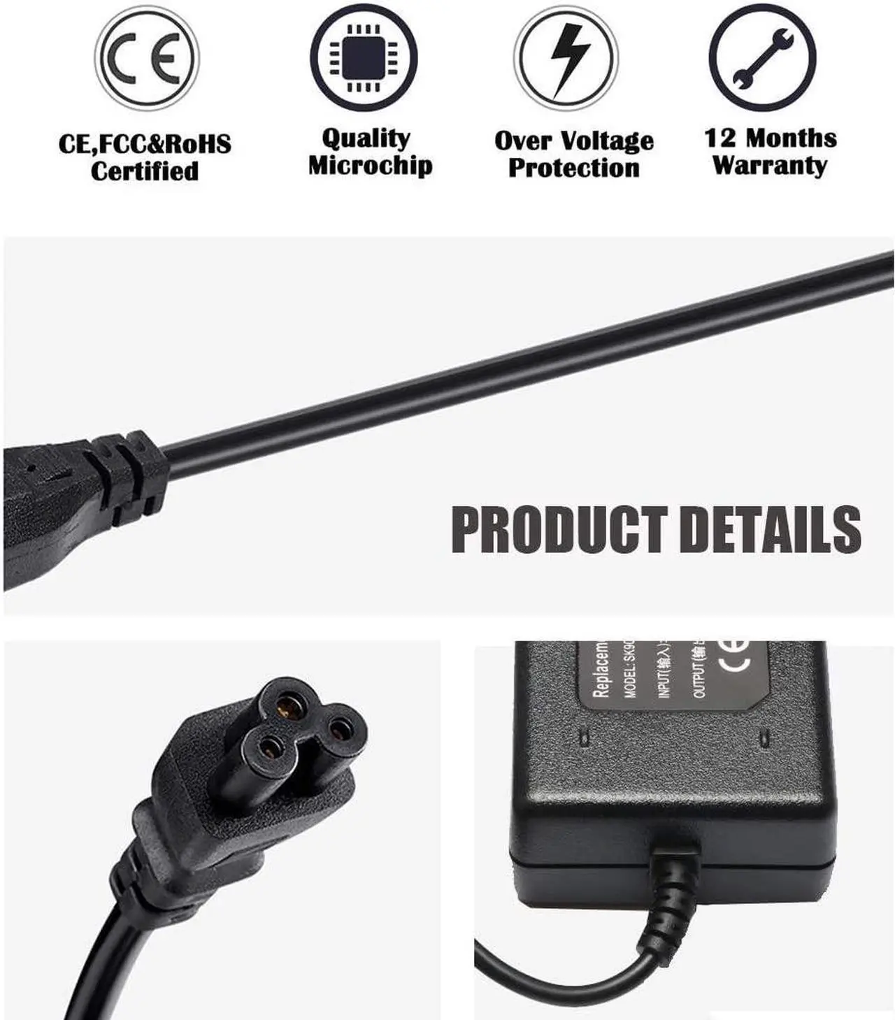 Alt view image 5 of 7 - 90W Laptop Adapter Charger for Hp Pavilion N193 20" 23'' All-in-One Desktop HP 20B 23B 19-2304 19-2304 22-3010 22-3010; Elitebook 8460p 8470p 8440p 8560p 8760p 8460w Power Supply Cord 19V 4.74A