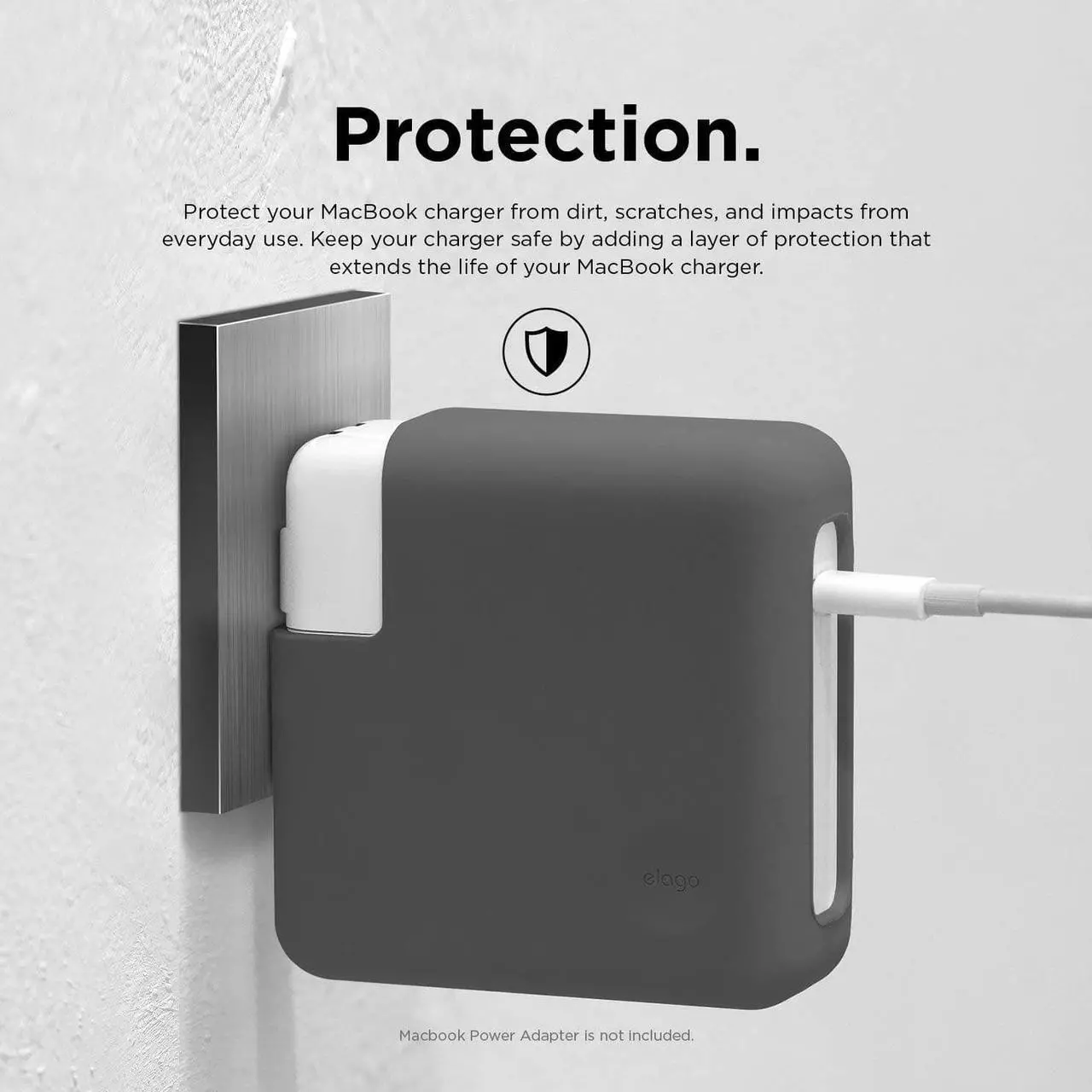 Alt view image 4 of 7 - elago Charger Cover Compatible with Apple MacBook Pro 14 inch 2021 M1 Pro 8-core, 13 inch 2016-2020[A2159/A1706/A1989/A1708/A2251] and MacBook Pro 13 inch Retina 2012-2015[A1502/A1425][Dark Gray]