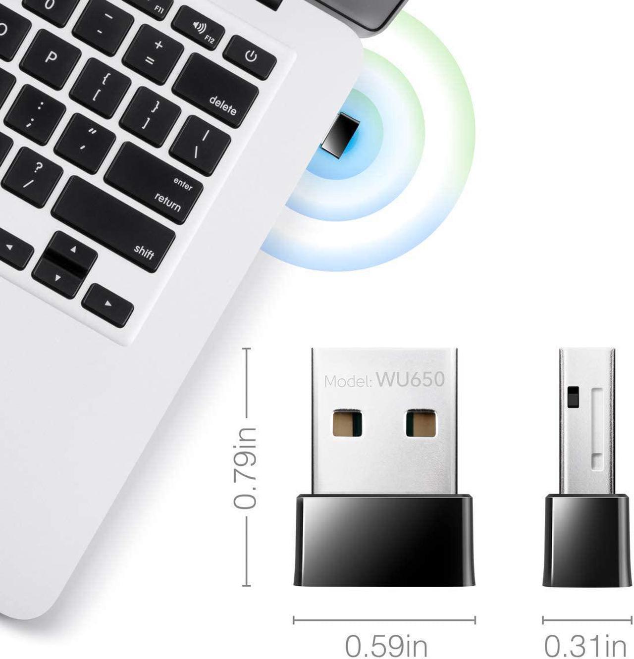 Alt view image 3 of 7 - Cudy AC 650Mbps USB WiFi Adapter for PC, 5GHz/2.4GHz Wireless Dongle, WiFi Wireless Adapter for Laptop - Nano Size, Compatible with Windows XP / 7/8.x /10/11, Mac OS