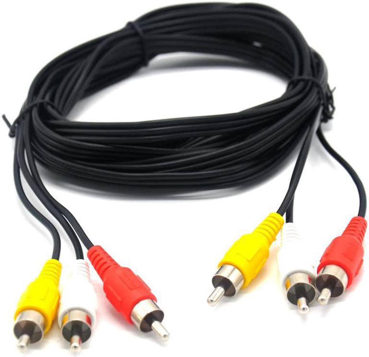 Alt view image 3 of 3 - Padarsey RCA 5FT Audio/Video Composite Cable DVD/VCR/SAT Yellow/White/red connectors 3 Male to 3 Male