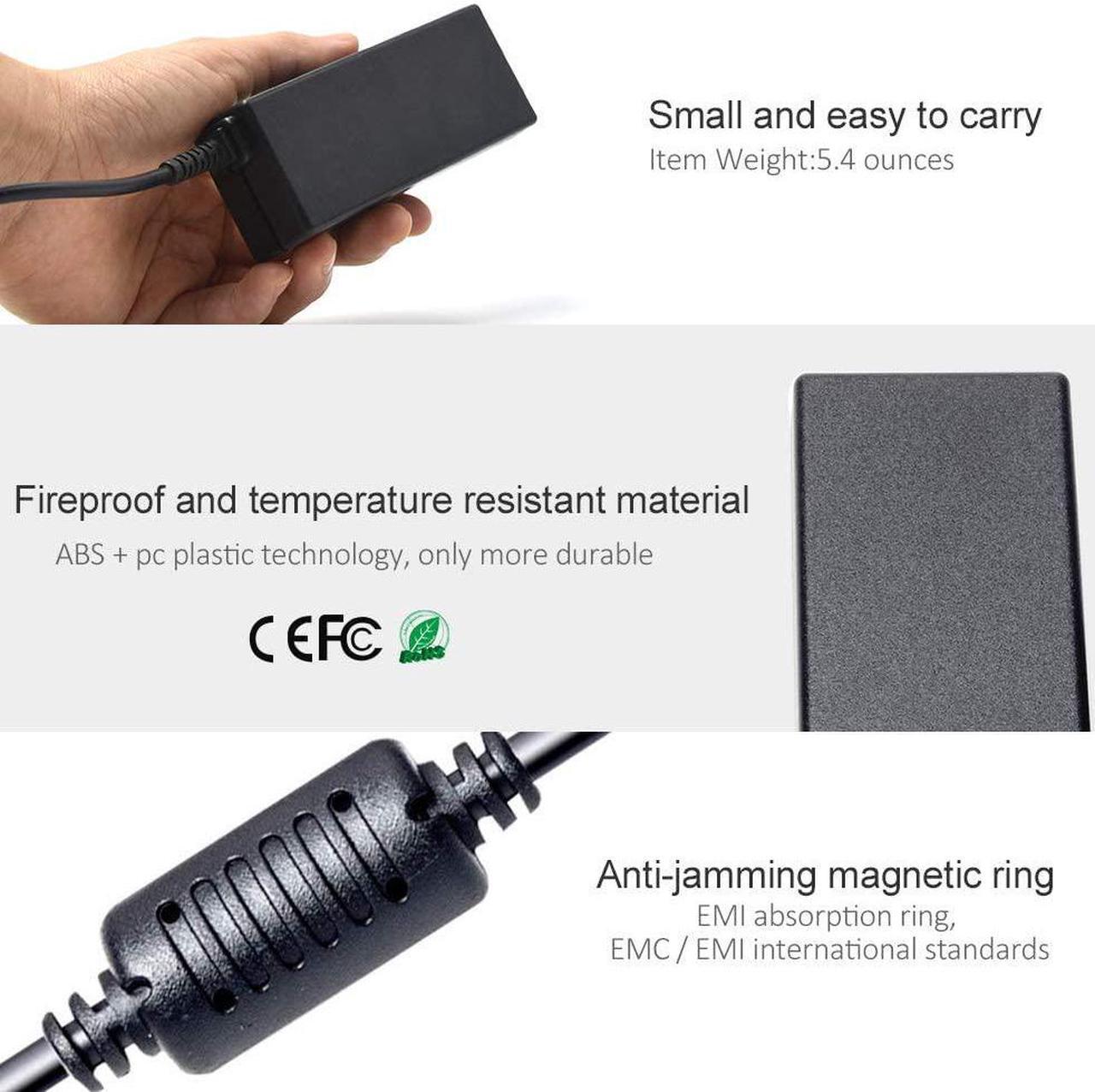 Alt view image 6 of 7 - 45W 19.5V 2.31A AC Adapter Laptop Charger Replace for Dell Inspiron 15 5000 3552 5555 P20T P24T P25T P51F P54G P57G?P69G P75F XPS 13 LA45NM131 LA45NM140?HK45NM140
