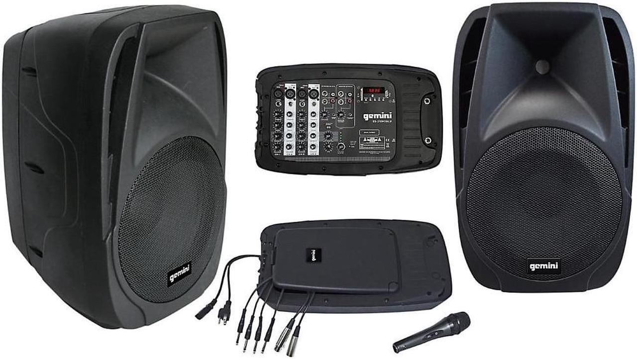 Main image of Gemini ES-210MXBLU Portable 10 Inch Passive Powered PA Speaker System w/ Mic
