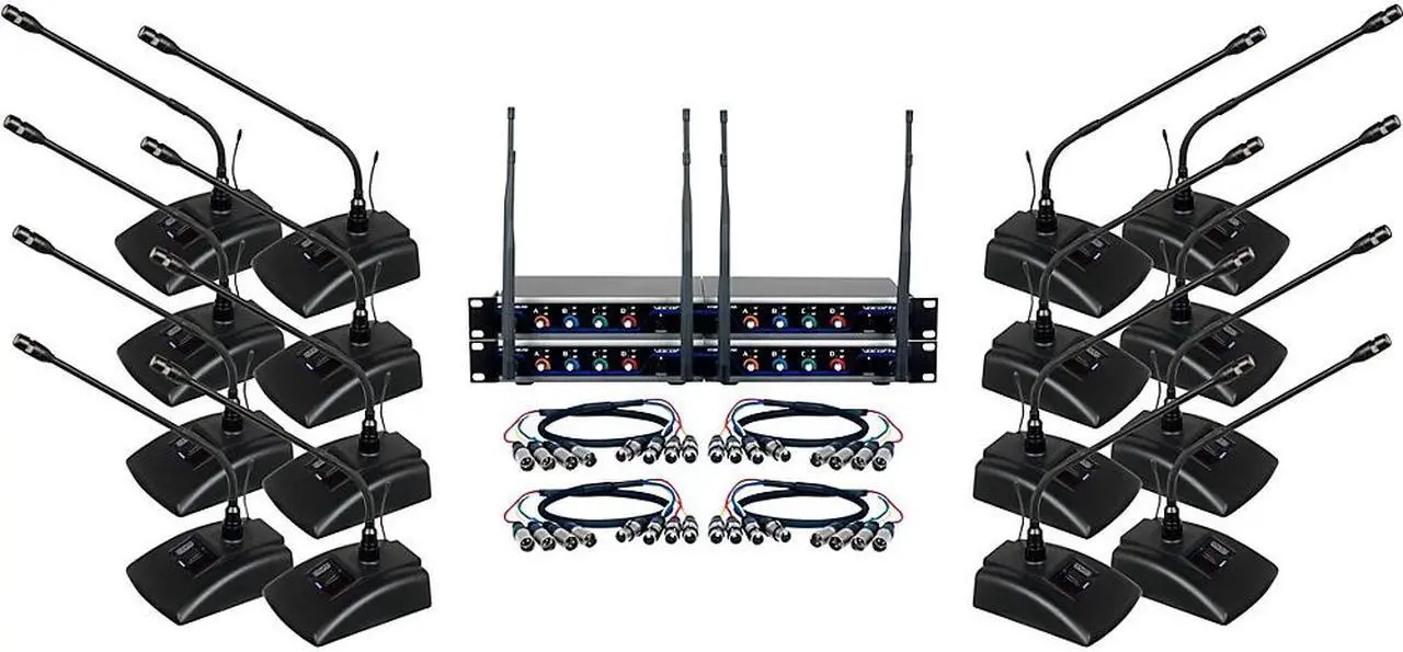 Alt view image 4 of 6 - VocoPro Digital-Conference-12 Sixteen Channel UHF Wireless Conference Microphone System