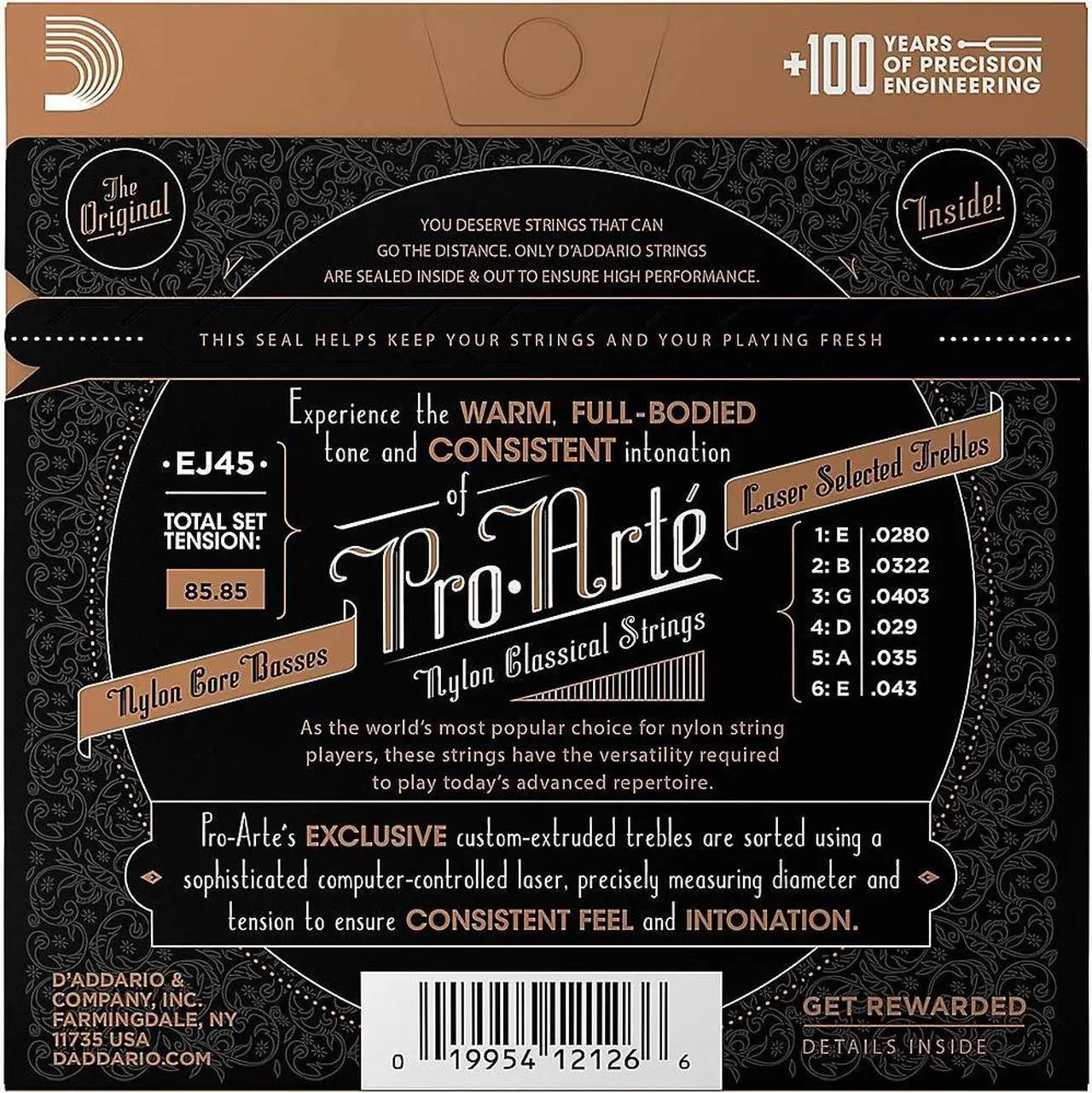 Alt view image 11 of 18 - 1set-D'Addario EJ45 Pro-Arte Classical Guitar Strings Normal Clear Nylon
