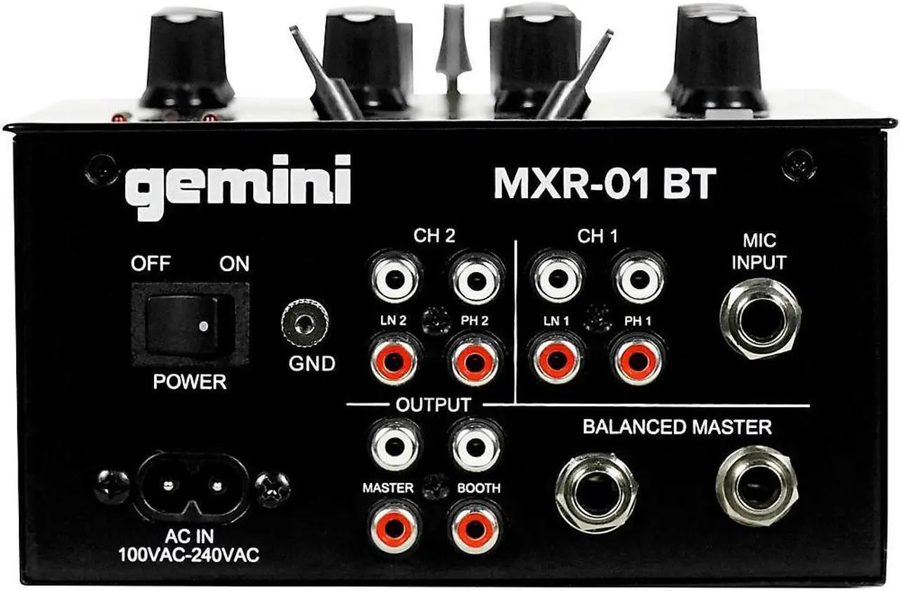 Alt view image 19 of 20 - Gemini MXR-01BT 2-Channel Professional DJ Mixer with Wireless Bluetooth