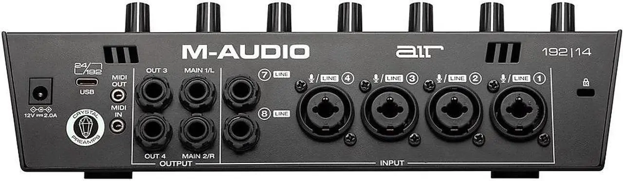 Alt view image 14 of 14 - M-Audio USB / USB-C compatible 8 in / 4 out Audio Interface / MIDI Interface: ProTools First / Ableton Live Lite / Eleven Lite/Avid Effects Collection/AIR Music Tech effects & software sound source in