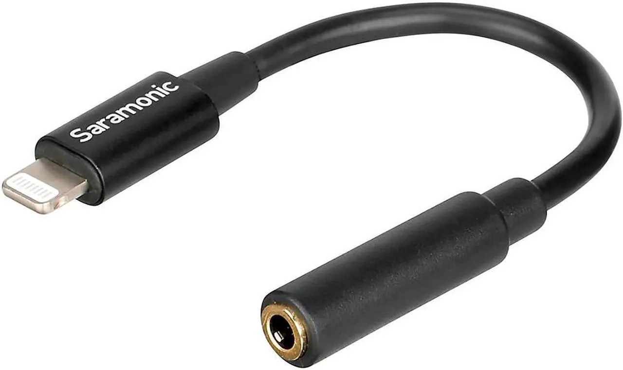 Alt view image 18 of 20 - Saramonic Apple Lightning to Female 3.5mm TRRS Audio Adapter Cable 3" SR-C2002