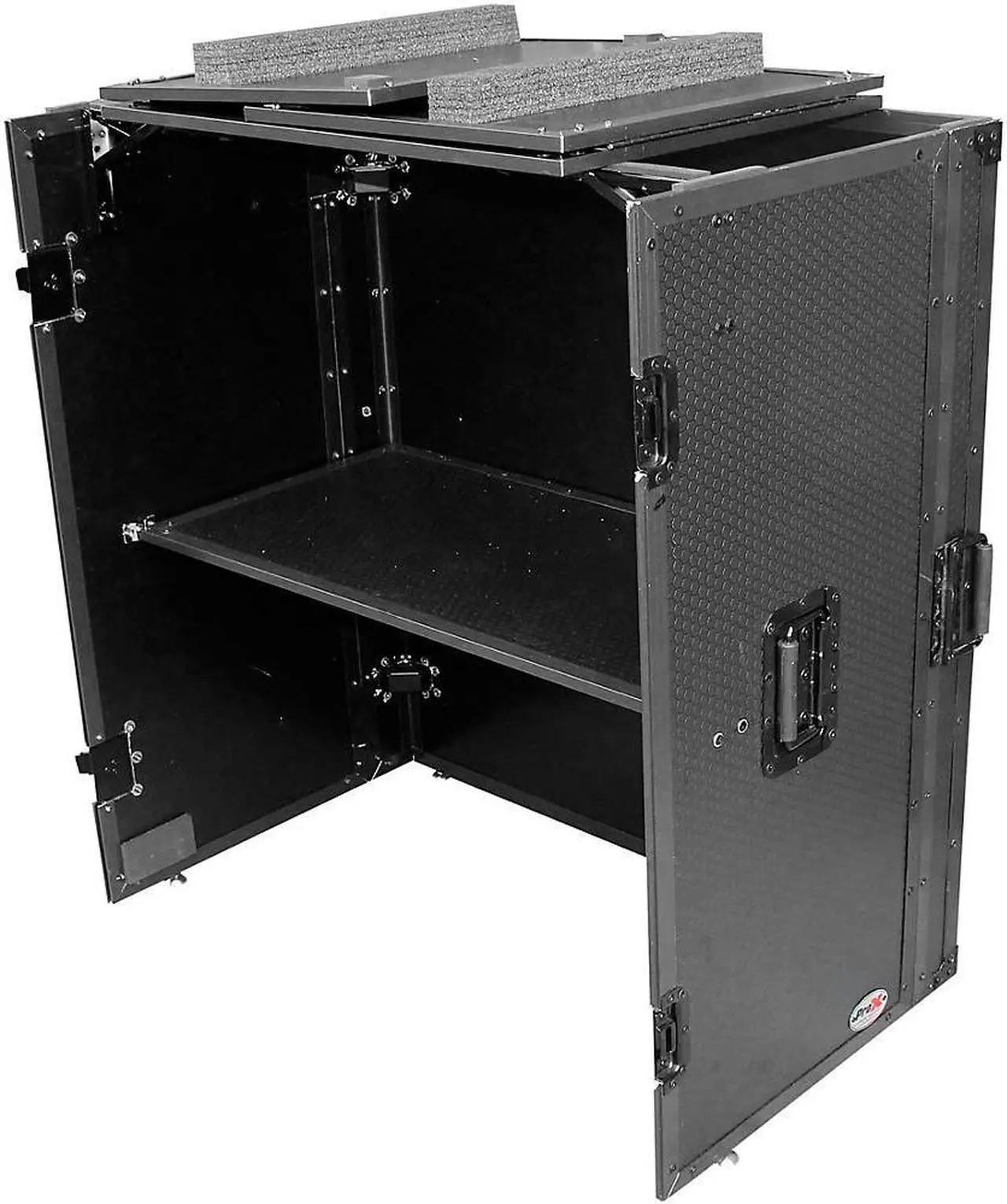 Alt view image 8 of 18 - prox transformer series fold away dj performance desk facade w/ wheels
