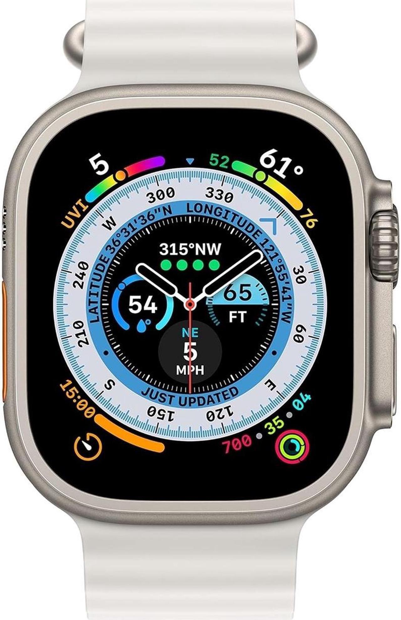 Alt view image 2 of 3 - Apple Watch Ultra 1st Gen (GPS + Cellular) 49mm White Titanium Case with White Ocean Band