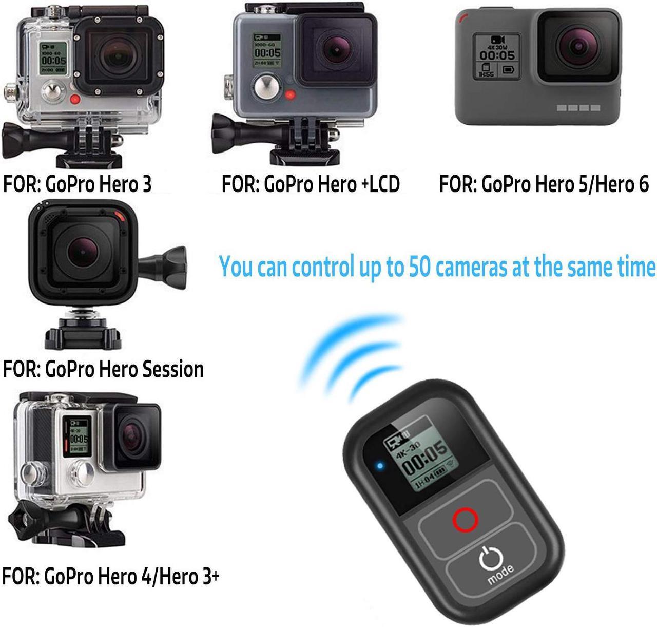 Alt view image 3 of 7 - Waterproof Smart Remote Control for GoPro Hero 8 7 Black 6 5 4 3 3+ 2 1 Hero + LCD 4 Session 5 Session LCD Screen Wi-Fi Wirless Built-in 500mah Battery Must Have Accessories