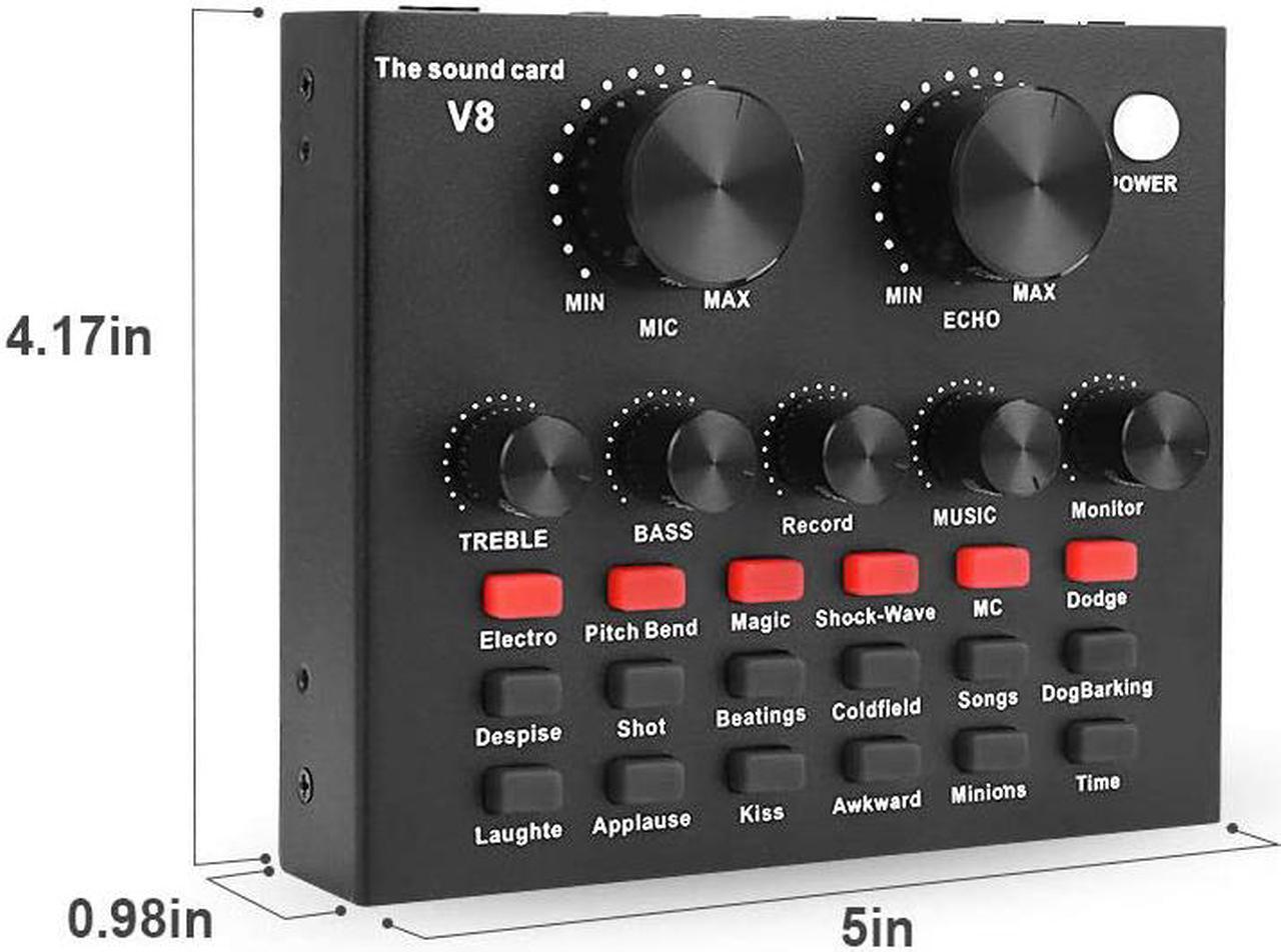 Alt view image 6 of 7 - Live Sound Card Portable Mobile Audio Mixer, Karaoke Sound Mixer Recording Sound Card for Live Broadcast K Songs Recording Voice Chatting