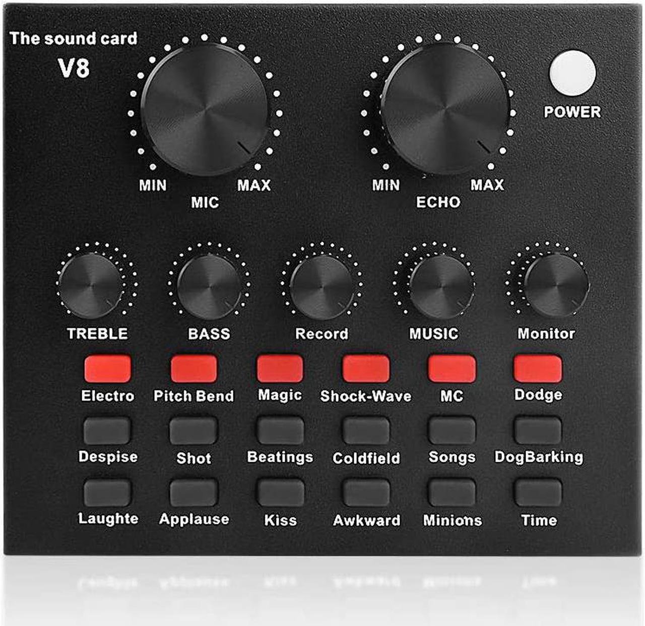 Main image of Live Sound Card Portable Mobile Audio Mixer, Karaoke Sound Mixer Recording Sound Card for Live Broadcast K Songs Recording Voice Chatting