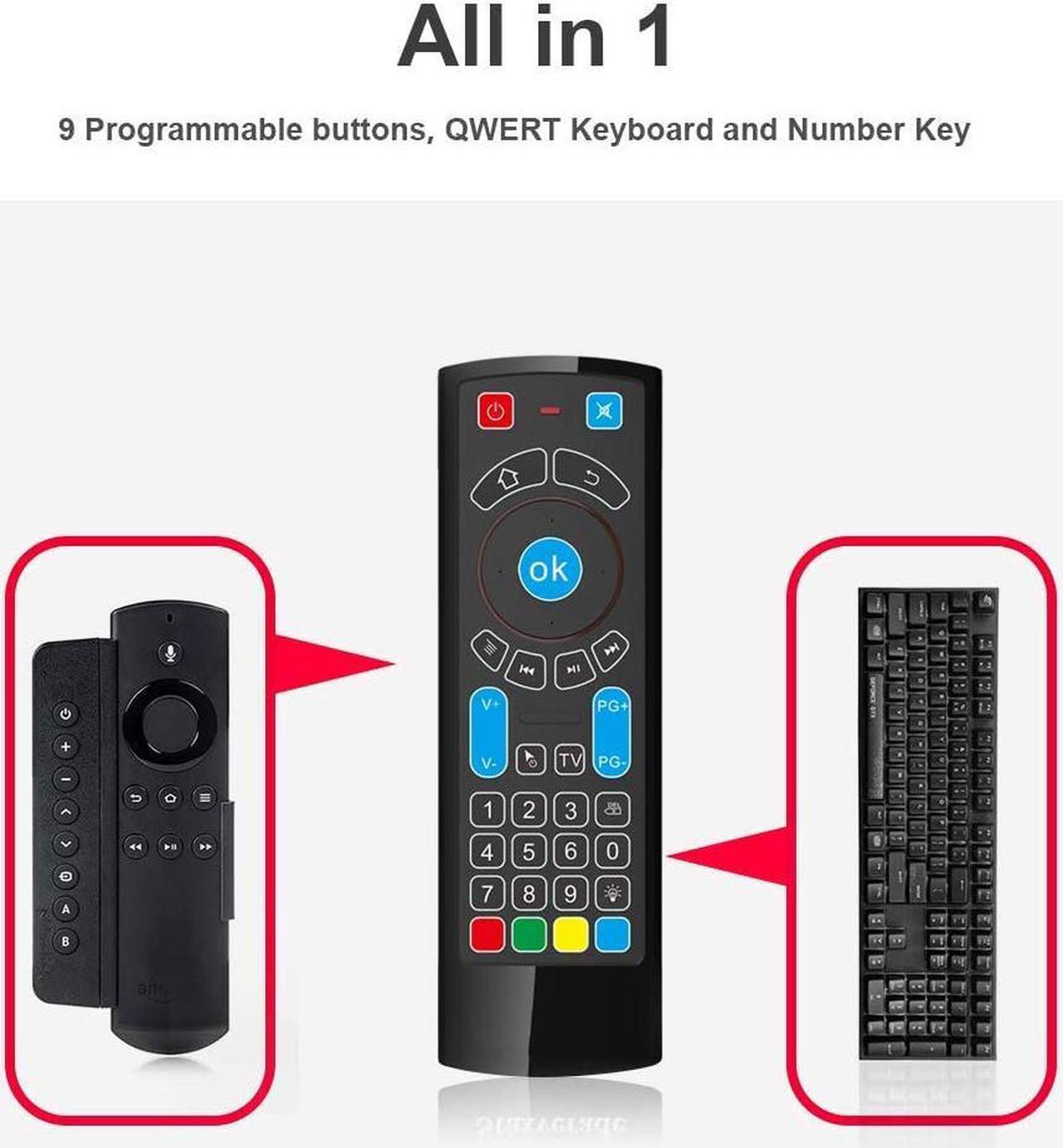 Alt view image 3 of 7 - Updated Bluetooth Air Mouse for Android tv Box, Mini Wireless Keyboard Air TV Remote Mouse Control with Backlit CR3 for Android TV Box, Mini PC, Smart TV, HTPC, All-in-One PC/TV