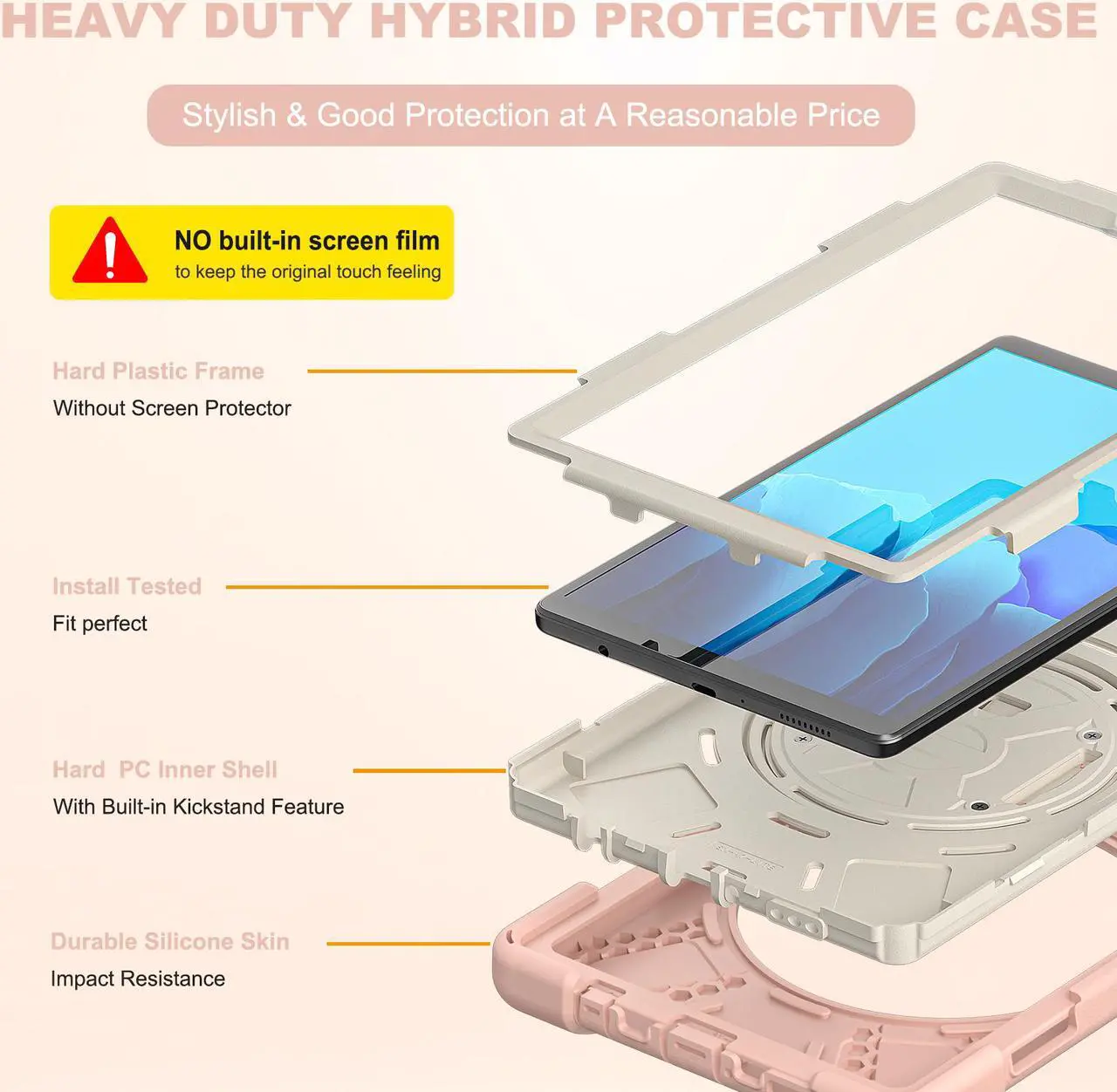 Alt view image 7 of 7 - Galaxy Tab A7 Lite Case, Heavy Duty Rugged Shockproof Case with Adjustable Hand Strap, Carrying Shoulder Strap, Rotating Kickstand for Samsung galaxy Tab A7 Lite 8.7 inch 2021 Model SM-T220 SM-T225