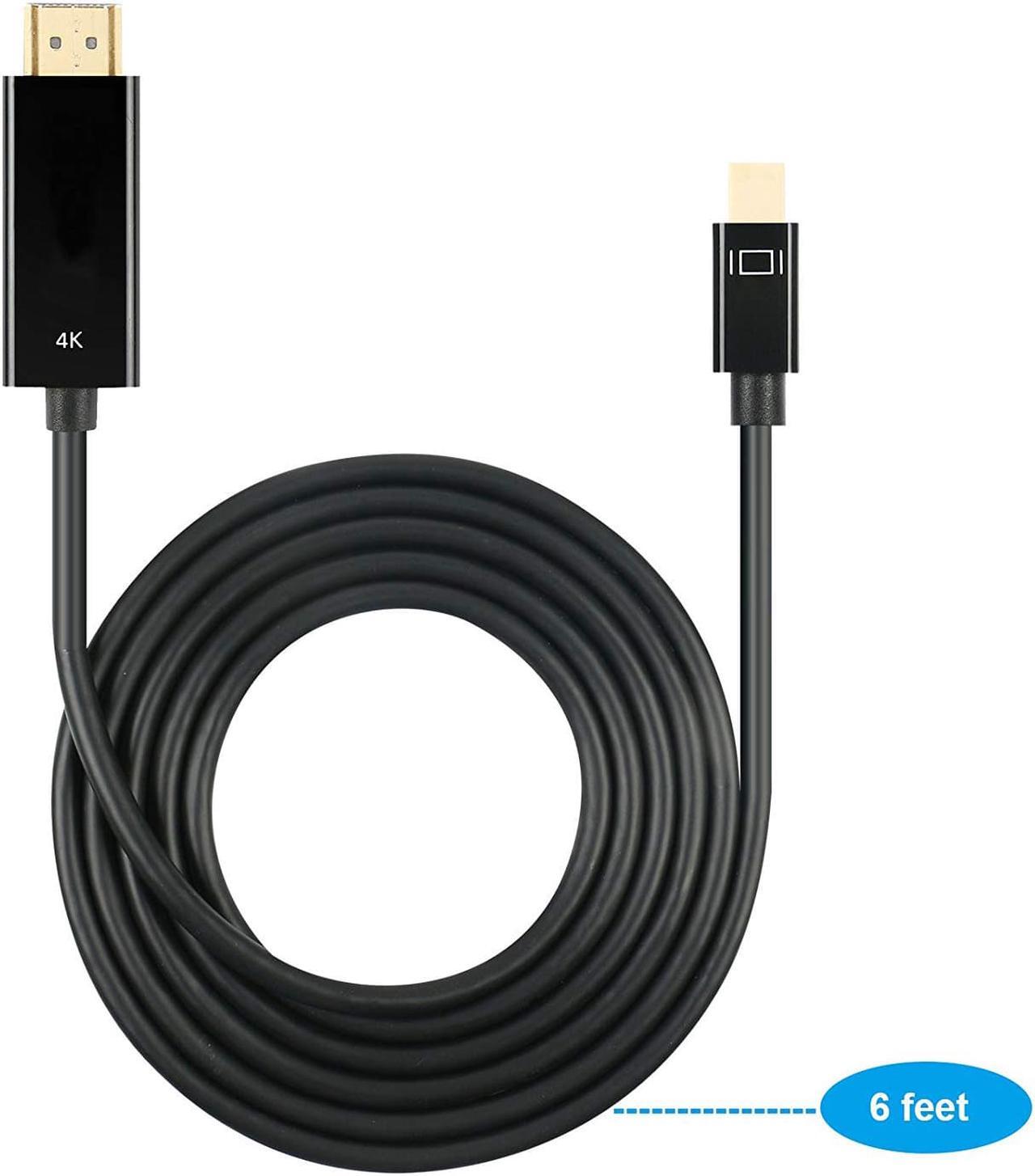 Alt view image 4 of 6 - 4K Thunderbolt Mini Displayport to HDMI 6 Feet Cable with Audio Mini DP Display Port to HDMI Adapter Converter Gold Plated Cord for MacBook Air Mac Mini Microsoft Surface Pro 3 Pro 4
