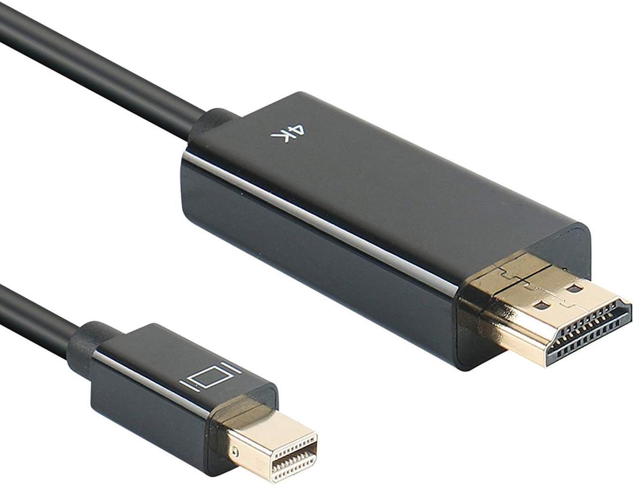 Alt view image 2 of 6 - 4K Thunderbolt Mini Displayport to HDMI 6 Feet Cable with Audio Mini DP Display Port to HDMI Adapter Converter Gold Plated Cord for MacBook Air Mac Mini Microsoft Surface Pro 3 Pro 4
