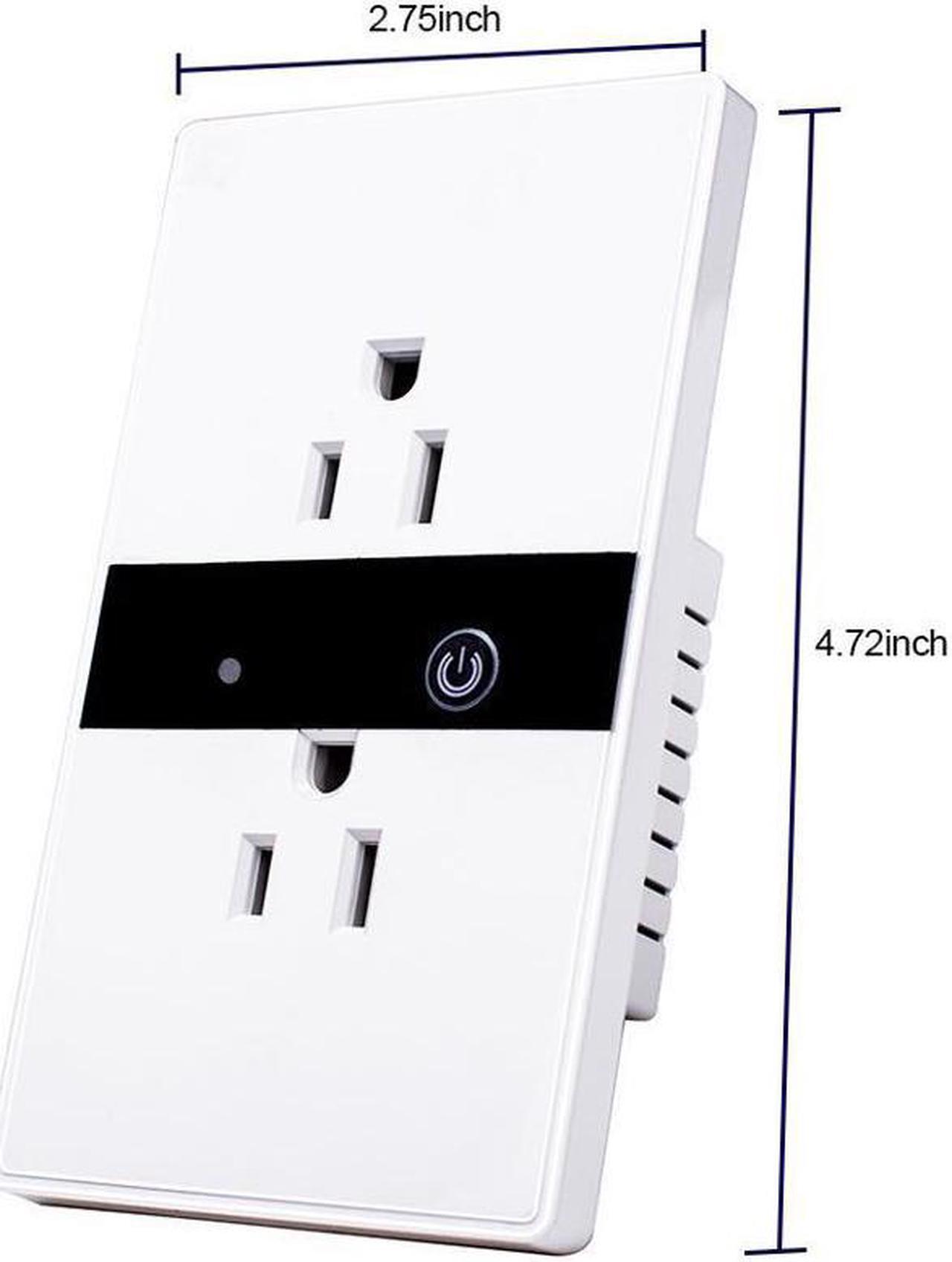 Alt view image 2 of 7 - Smart Wall Outlet Plug Duplex Receptacle Switch Wireless Wi-Fi In-Wall Socket with Timing Function Work with Amazon Alexa Echo Google Home Remote Control Lighting Appliance (Android 4.1 iOS 8.0 Above)