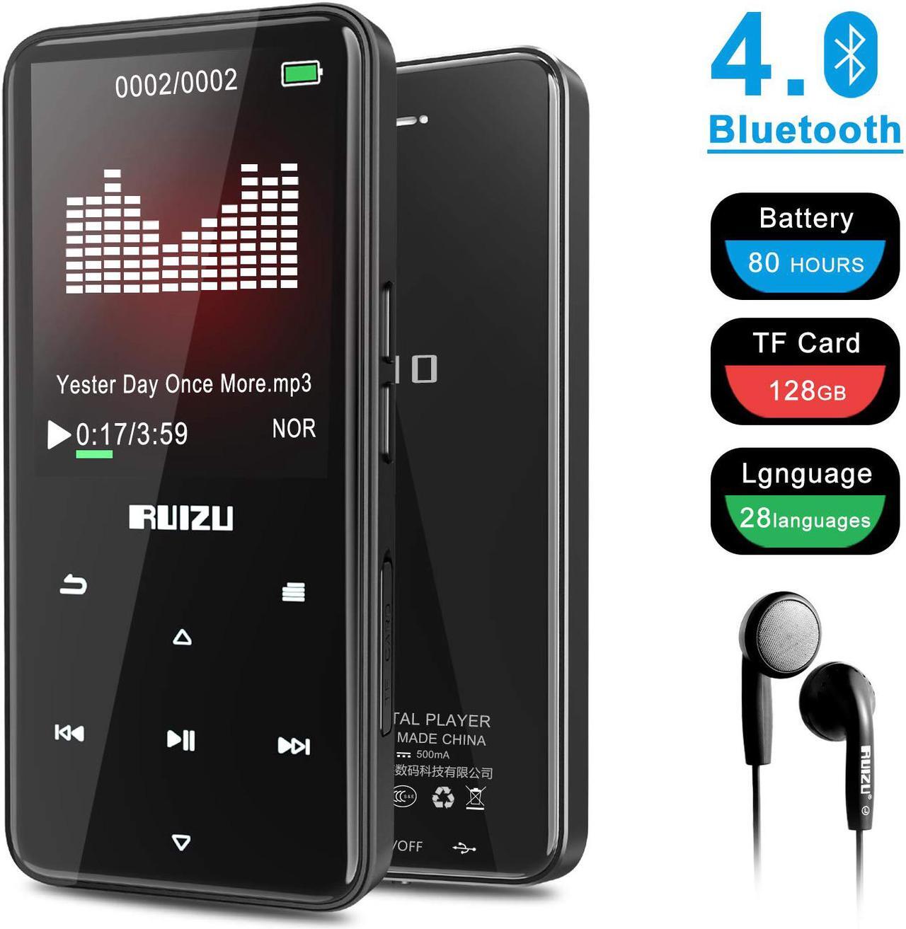 Main image of RUIZU MP3 Player with Bluetooth 4.1 16GB Portable Lossless Sound MP4 Music Player with Touch Button 2.4'' Screen FM Radio Voice Recorder Video Playback Build-in Speaker  Support Up to 128 GB