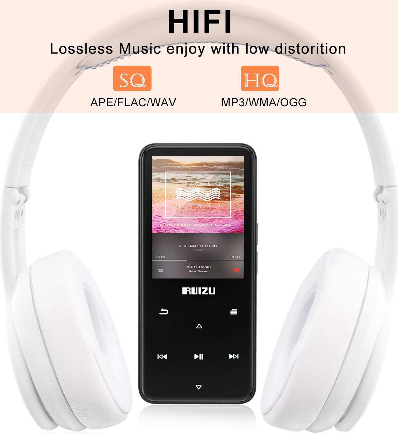 Alt view image 5 of 7 - RUIZU MP3 Player with Bluetooth 4.1 16GB Portable Lossless Sound MP4 Music Player with Touch Button 2.4'' Screen FM Radio Voice Recorder Video Playback Build-in Speaker  Support Up to 128 GB