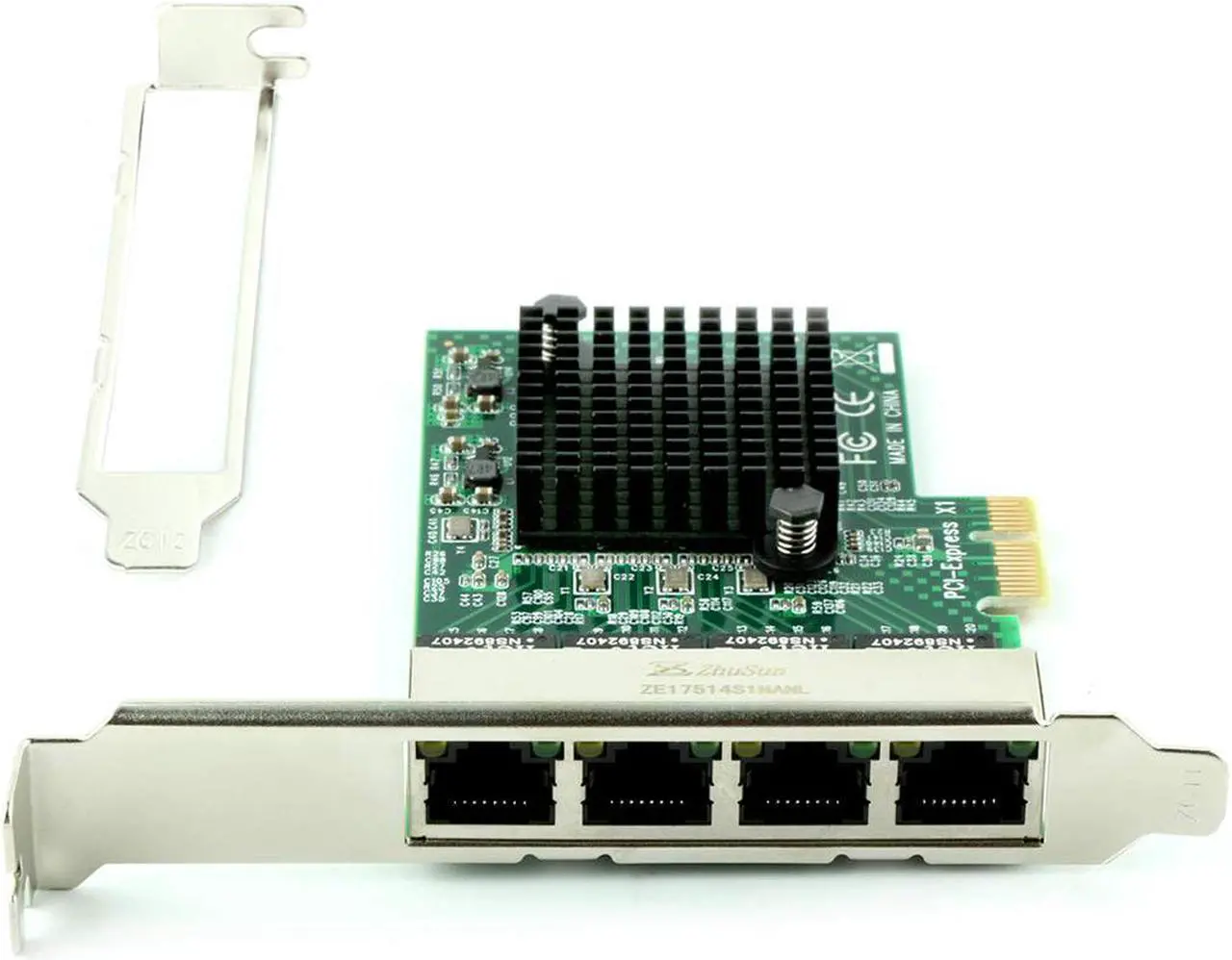 Alt view image 5 of 5 - Network Card,Ethernet Adapter,Ethernet Card, Gigabit Ethernet with Heatsink Technology,PCI Express 4-Port Network Controller Card 1000Mbps RJ45 LAN Adapter Converter for Desktop PC