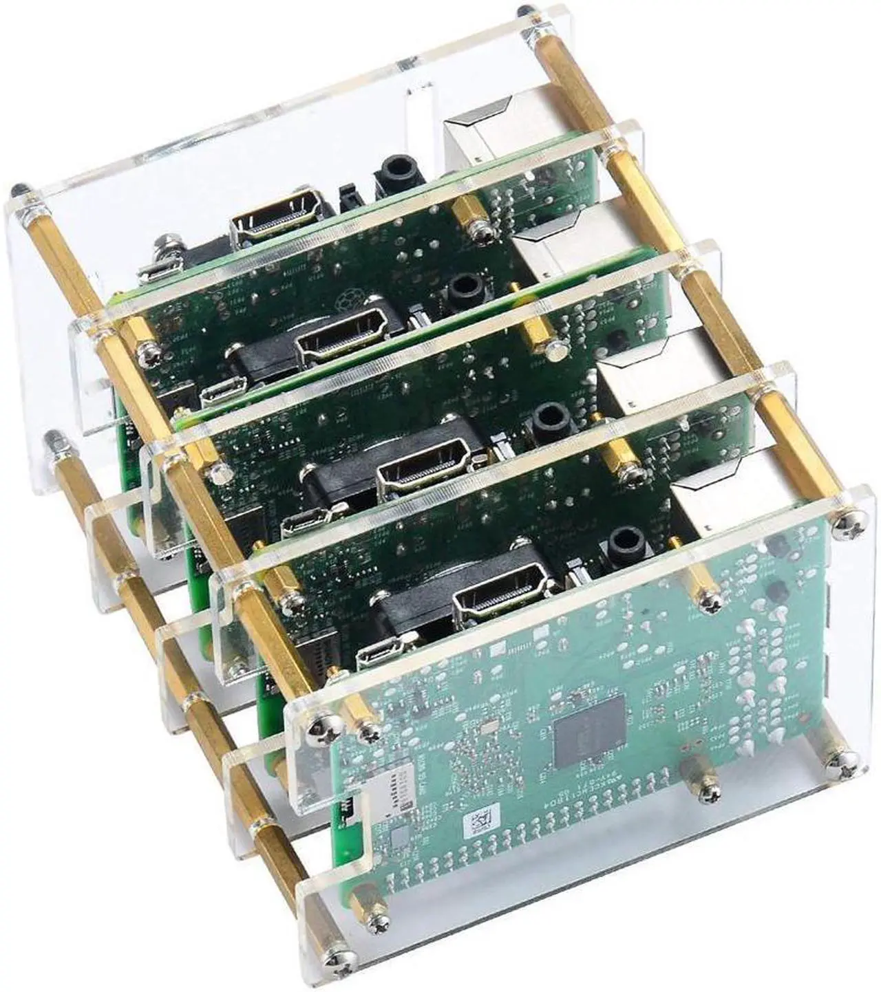 Alt view image 6 of 7 - Raspberry Pi Cluster Case, Raspberry Pi Case with Cooling Fan and Raspberry Pi Heatsink for Raspberry Pi 3 Model B+, Pi 3 B, Pi 2 B, Pi B+ (4-Layers)
