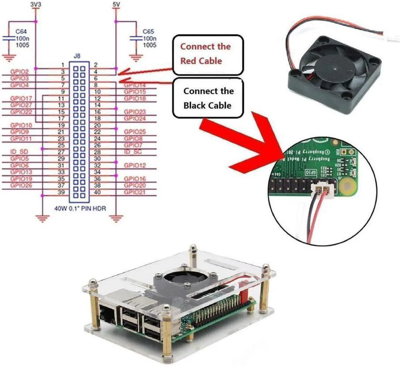 Alt view image 7 of 7 - Raspberry Pi Cluster Case, Raspberry Pi Case with Cooling Fan and Raspberry Pi Heatsink for Raspberry Pi 3 Model B+, Pi 3 B, Pi 2 B, Pi B+ (4-Layers)